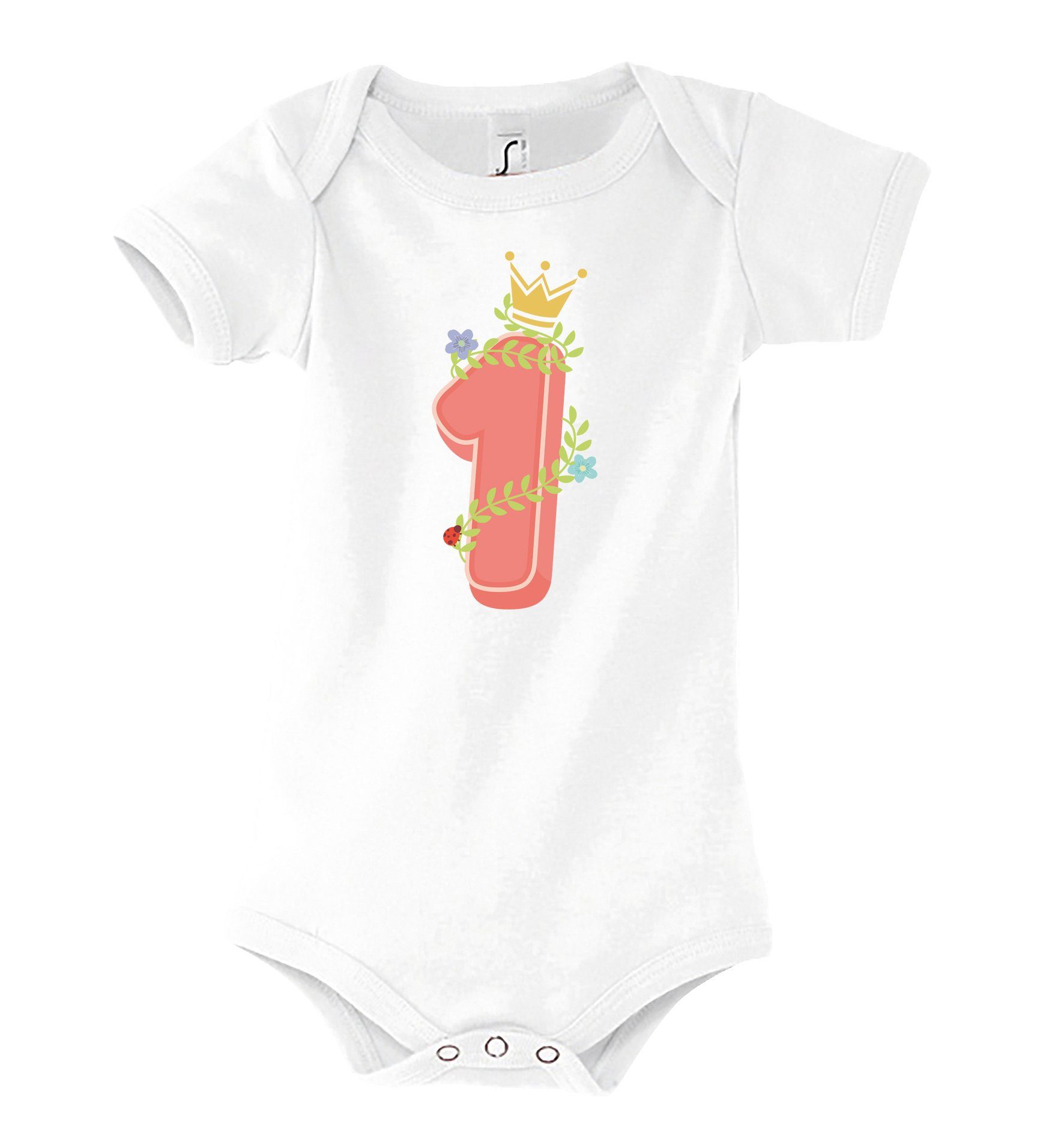 Youth Designz Kurzarmbody 1 Jahre Alt Geburtstags Body für Mädchen mit süßem Frontprint