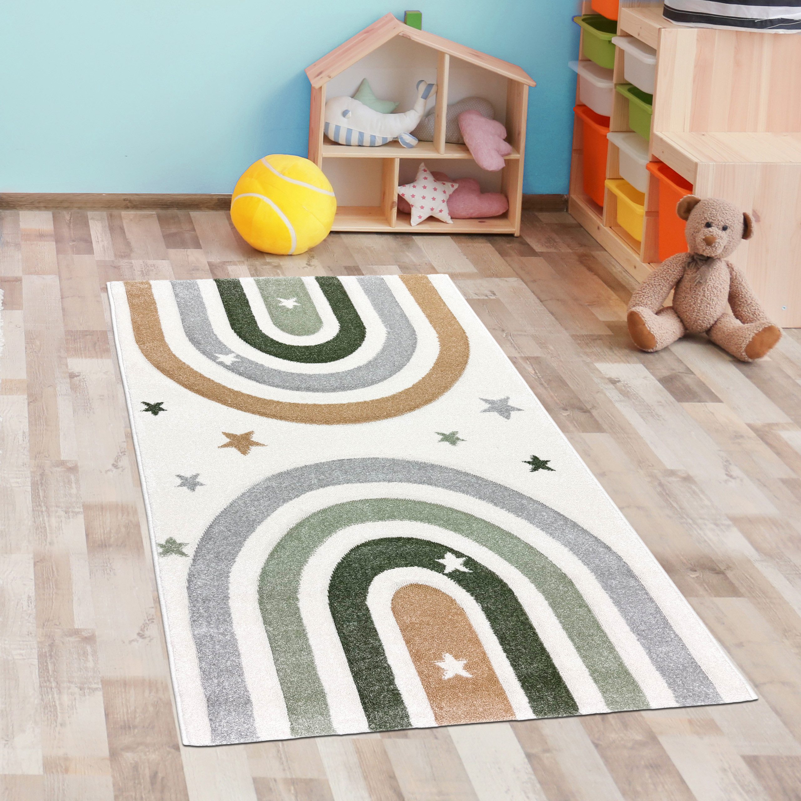 Carpetia Kinderteppich Moderner Teppich Pastellfarben weich günstig online kaufen