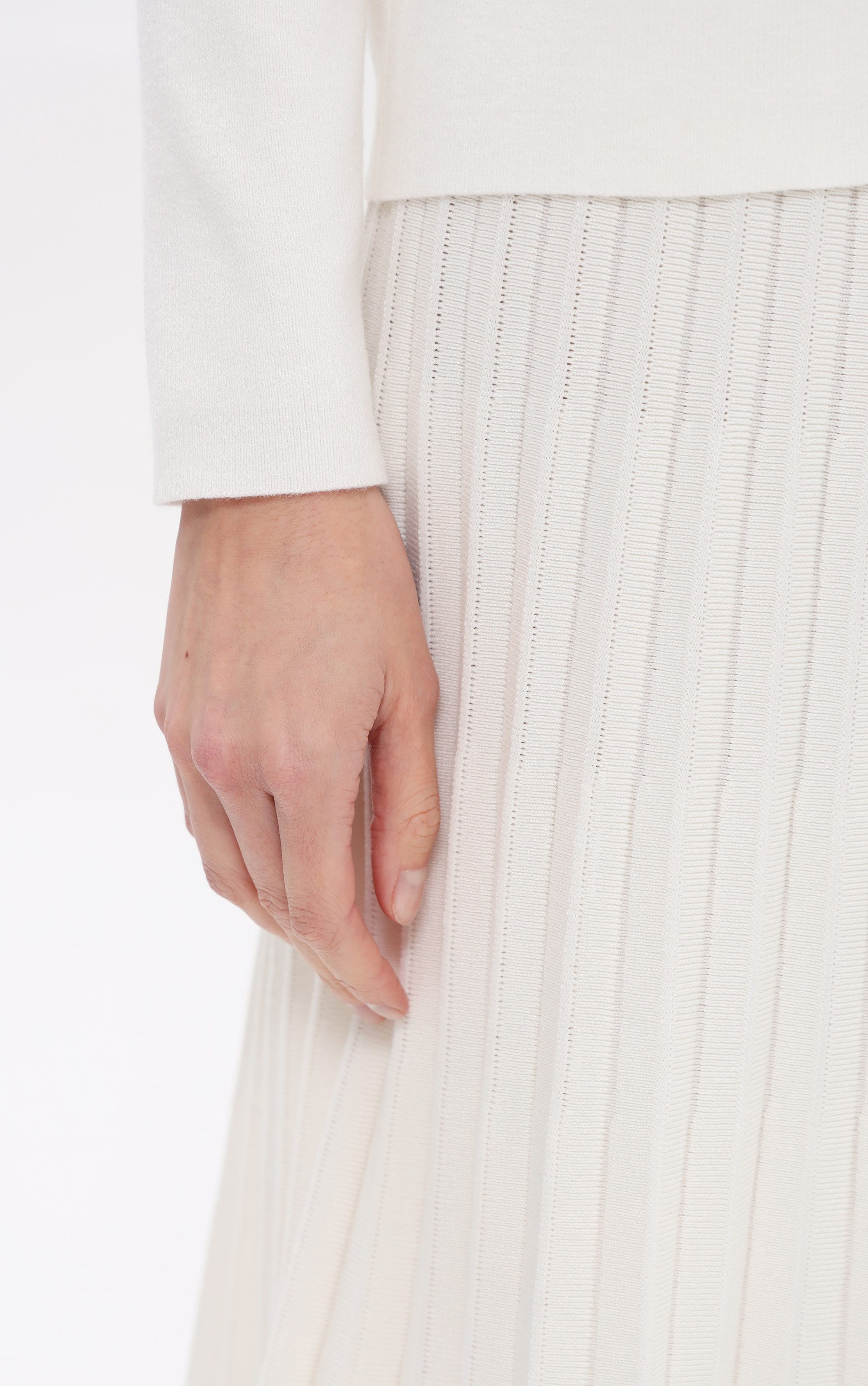 Passioni Faltenrock Midi Plisseerock Strickrock