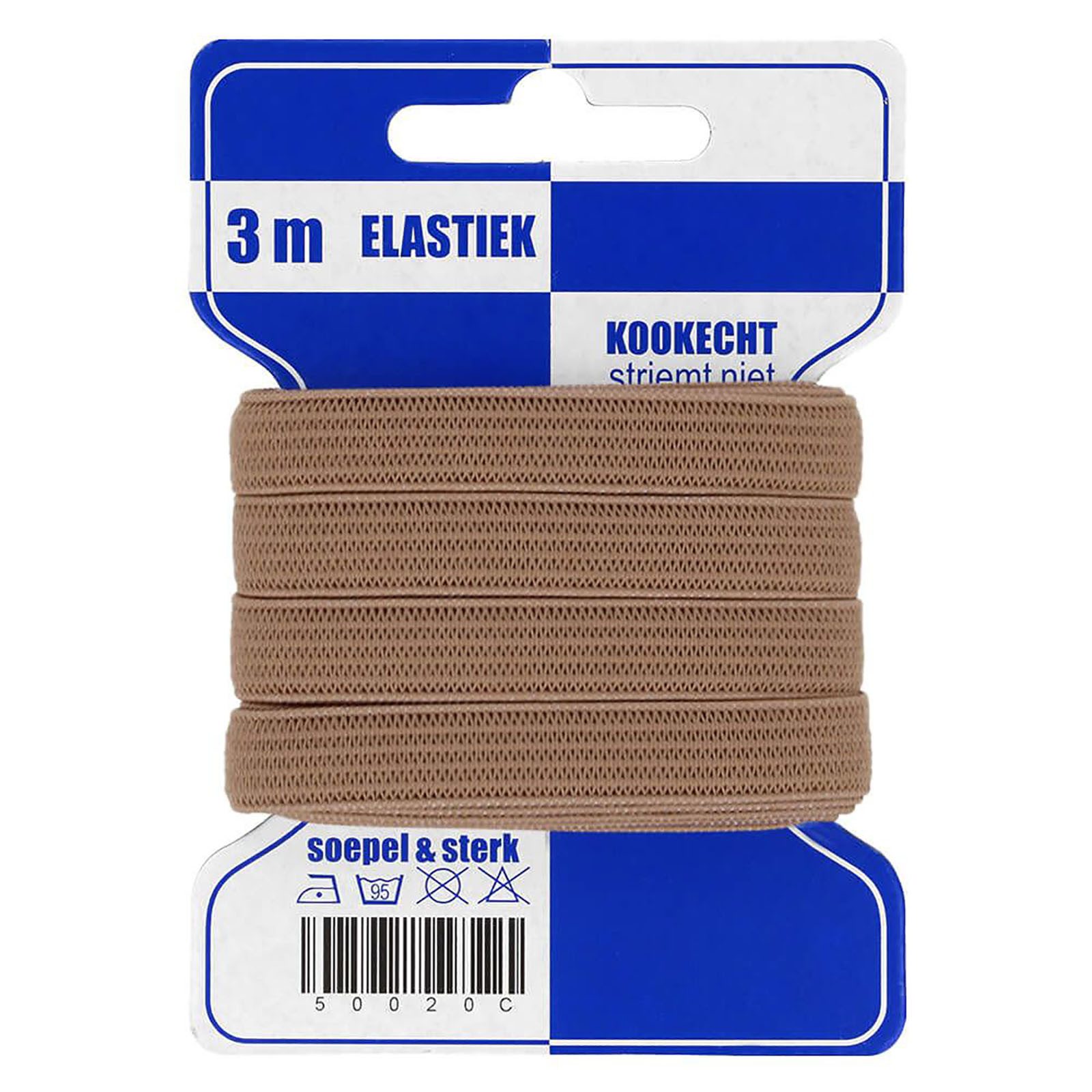 maDDma Gummiband 3 m Gummilitze Gummiband 10 mm elastisches Band Wäscheband, beige