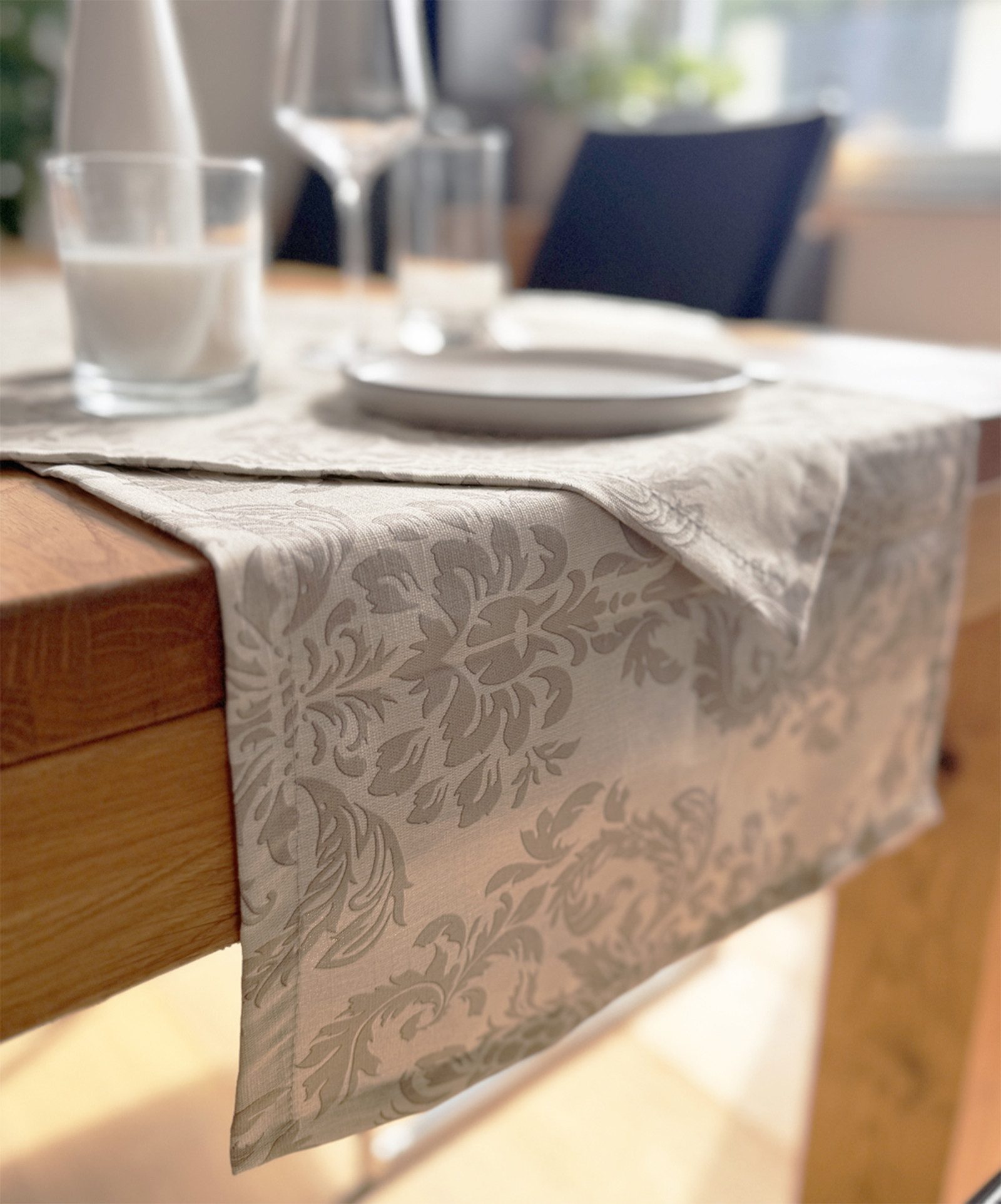 beties Tischläufer Epoche (1-tlg, 1 Stück Tischläufer), 40x150 cm Baumwolle linen-taupe