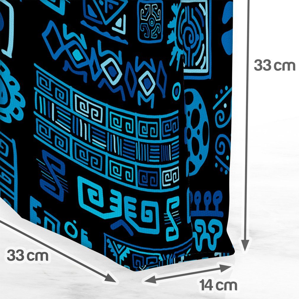 Blau (1-tlg), gemustert Safari Dekor Indigen VOID indigene urei Henkeltasche Muster Ethno Design