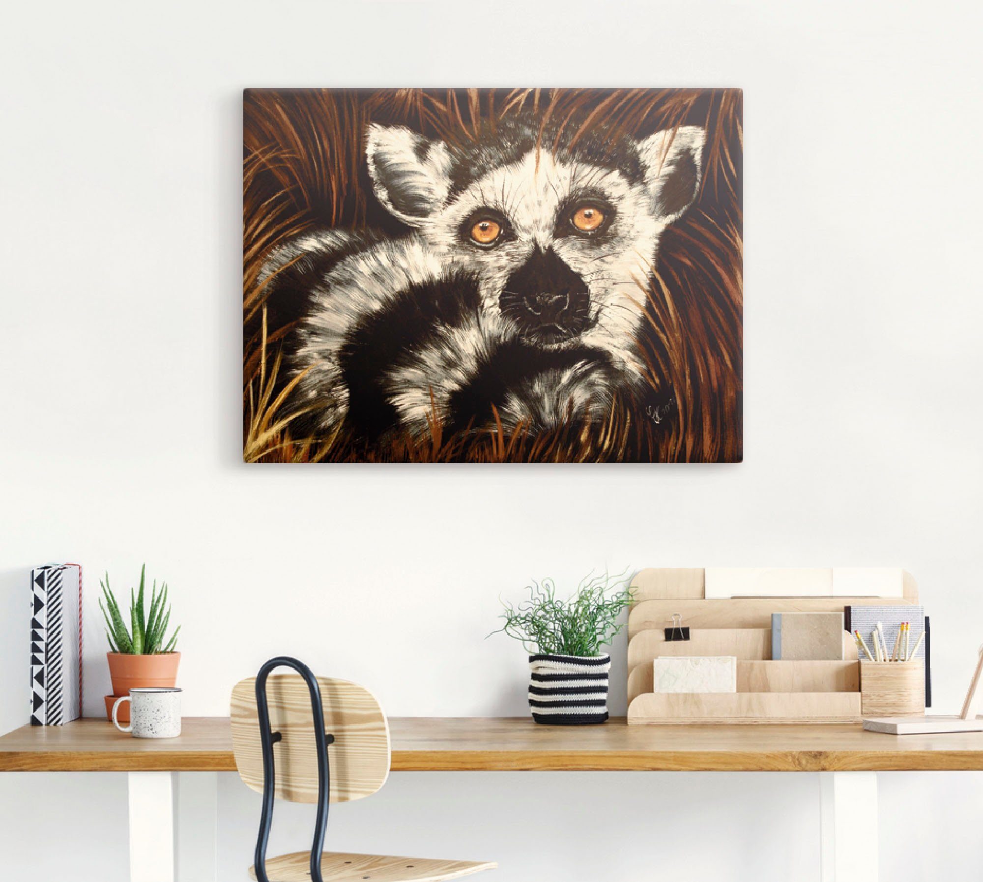 Leinwandbild, Lemur St), als Poster versch. Größen Wandbild Wandaufkleber (1 Wildtiere in II, Artland Alubild, oder