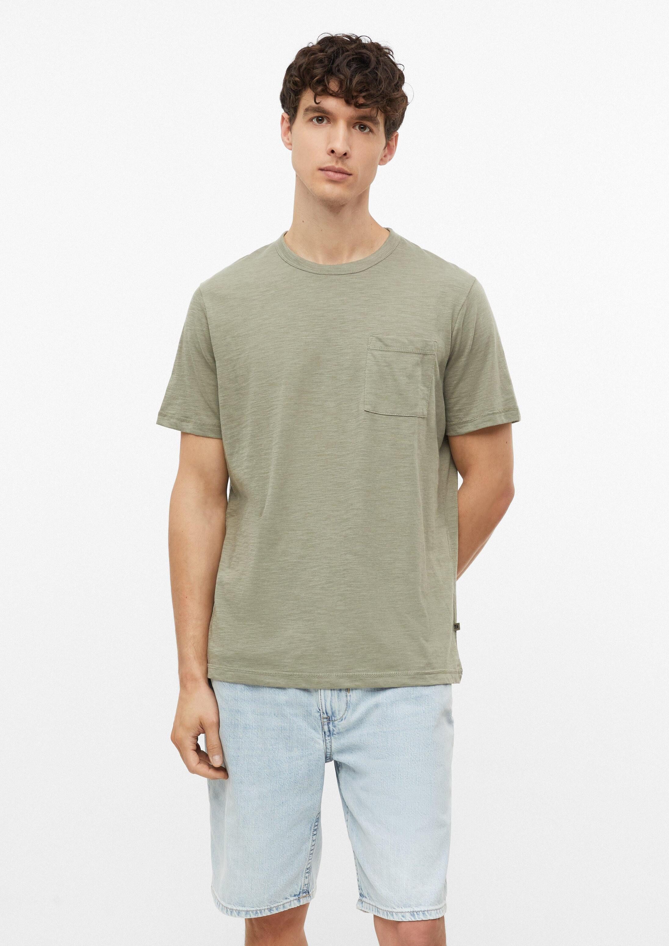 s.Oliver Kurzarmshirt T-Shirt Meliertes T-Shirt aus Baumwollmix mit Brusttasche