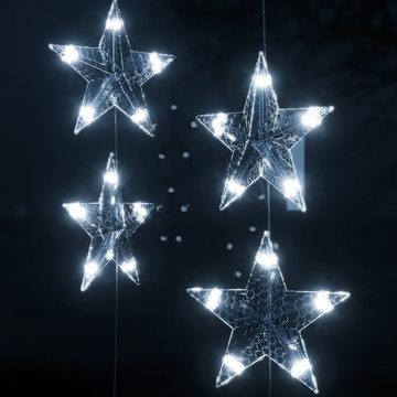 vidaXL Christbaumschmuck LED Sternenvorhang Lichterkette 200 LED Kaltweiß 8 Funktionen (1-tlg)