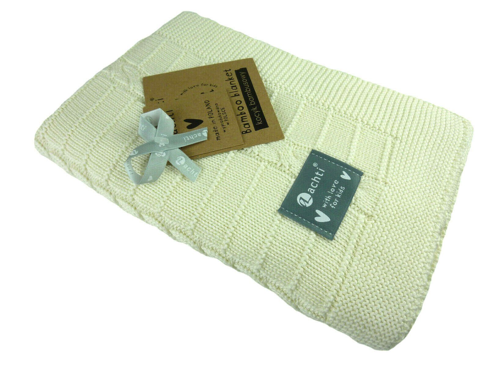 Babydecke gestrickte Kinderdecke KC-009, 80x100 cm, Taschen4life, Kuscheldecke für drinnen & draußen, Baby Strickdecke - weich & zart