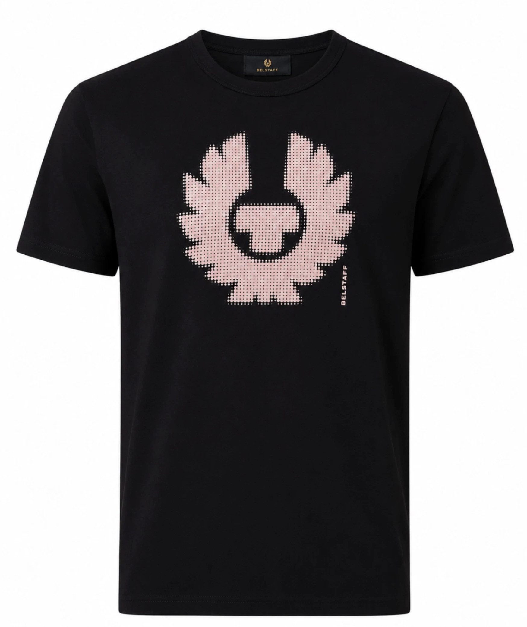 Belstaff T-Shirt London Retro Bitmap Logo Iconic Tee Cotton Regular Cut (1-tlg) Großflächiger Bitmap-Phoenix-Print auf der Vorderseite
