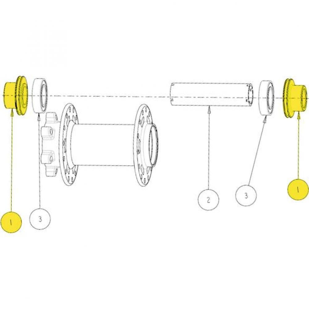 Sunringle Vorderradnabe SUNringle Endkappen für Super Bubba, Bubba, Bubba X 15 x 110 mm - präz