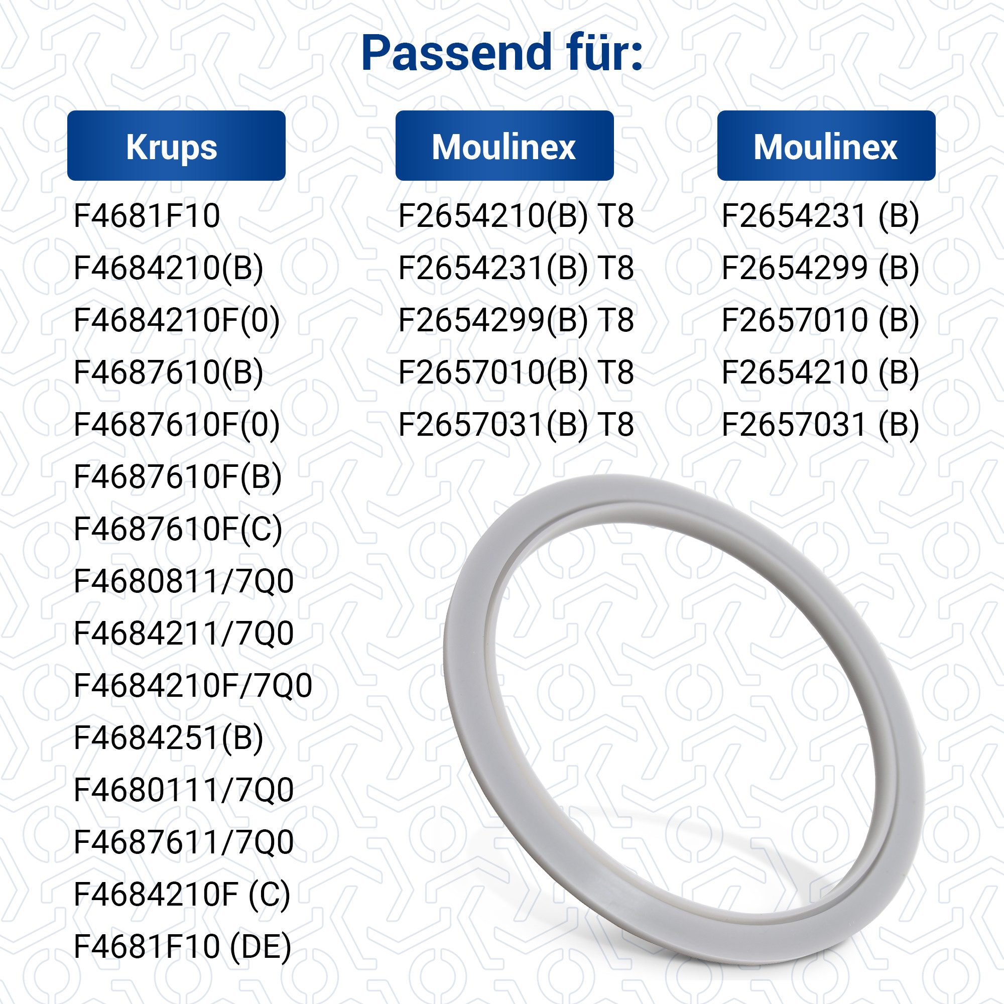 Krups Dichtungsring Filterdichtung MS-1001400, 105mmØ für T8 Successor Kaffeemaschine