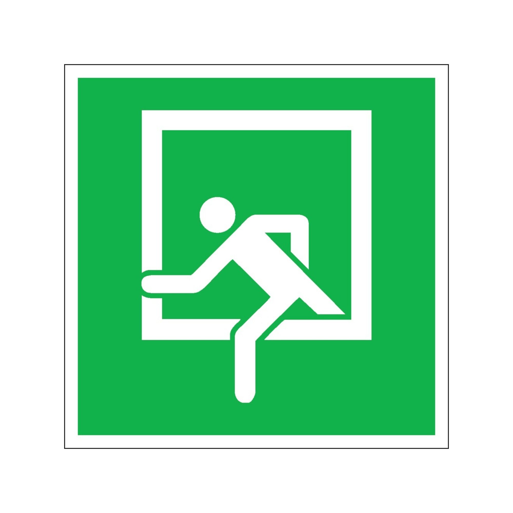 wolk Aufkleber SafetyMarking Fluchtwegschild Folie B150xH150 mm Notausstieg langnachl