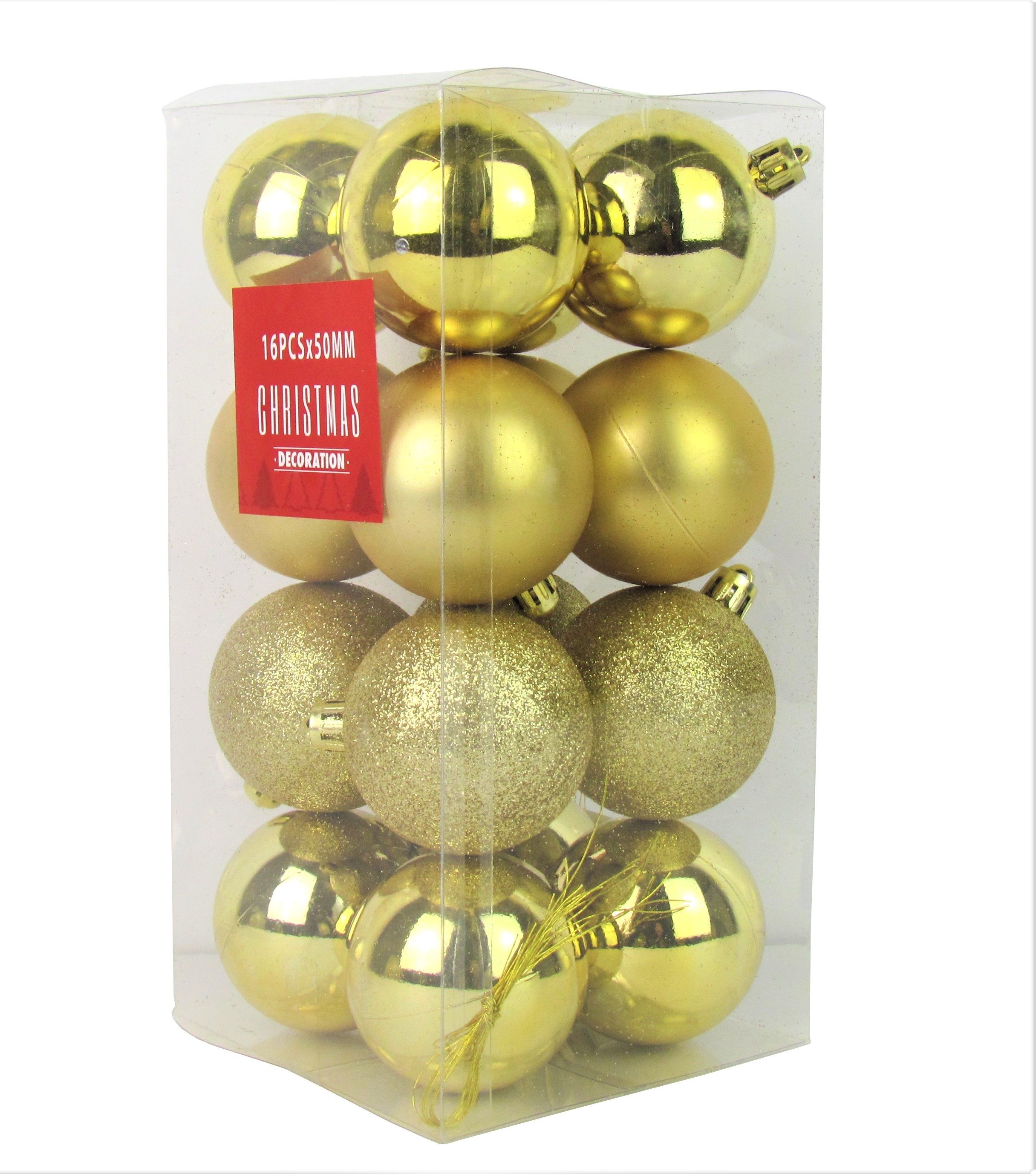 Haushalt International Weihnachtsbaumkugel Kugeln für Weihnachtsbaum - 16 Stück, aus Kunststoff