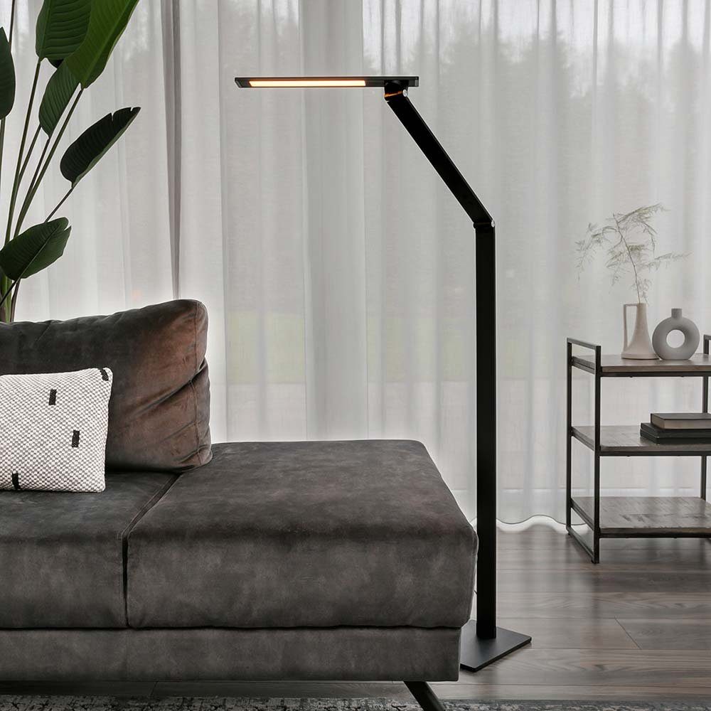 Steinhauer LIGHTING LED Stehlampe, LED-Leuchtmittel fest verbaut, Warmweiß, Stehleuchte Standlampe dimmbar LED Wohnzimmerlampe schwarz Gelenke