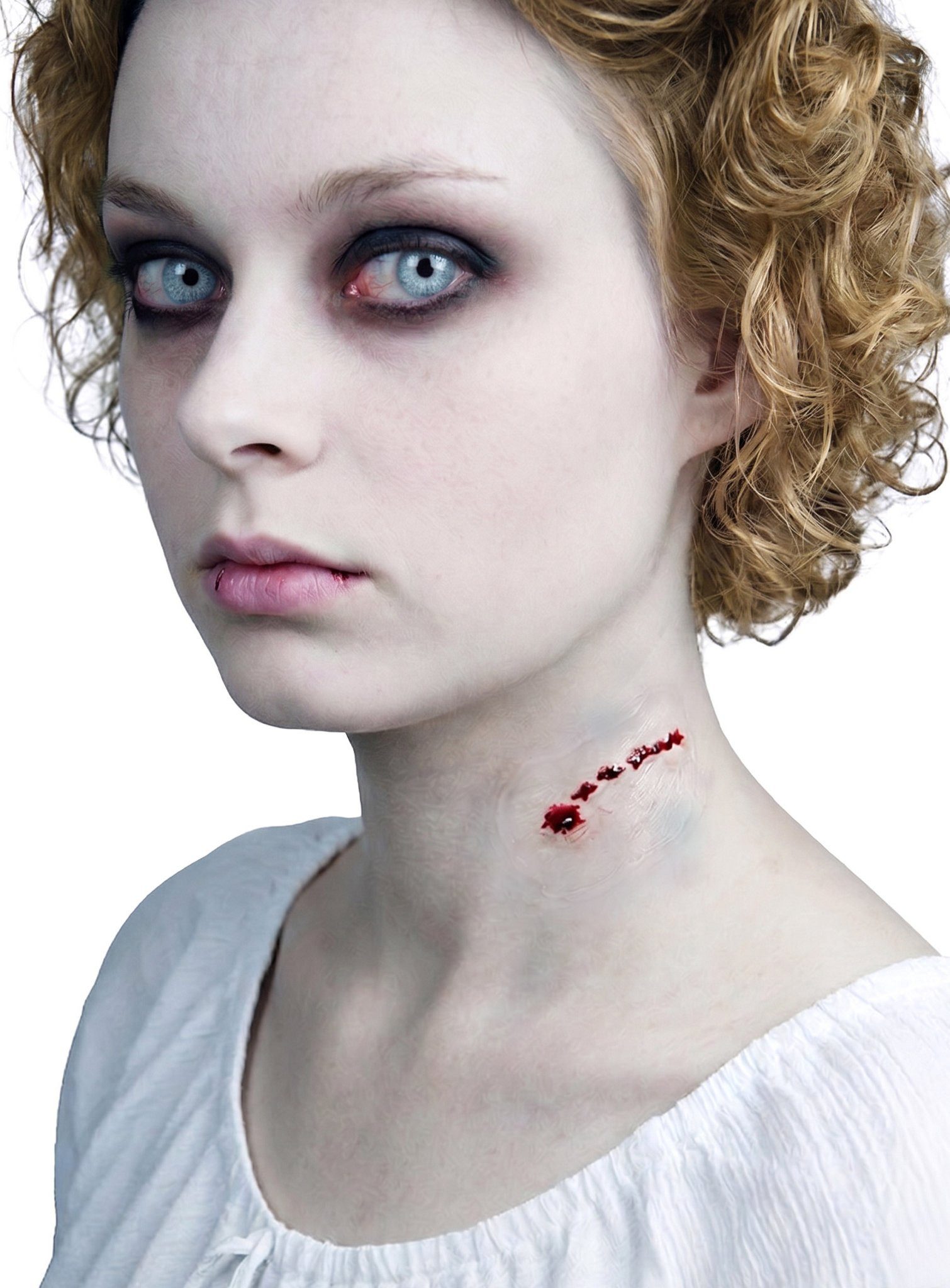 Wizardo Theaterschminke Biss eines Vampirs - Latexwunde, Diese Bisswunde am Hals lässt sich einfach ankleben und macht klar, d