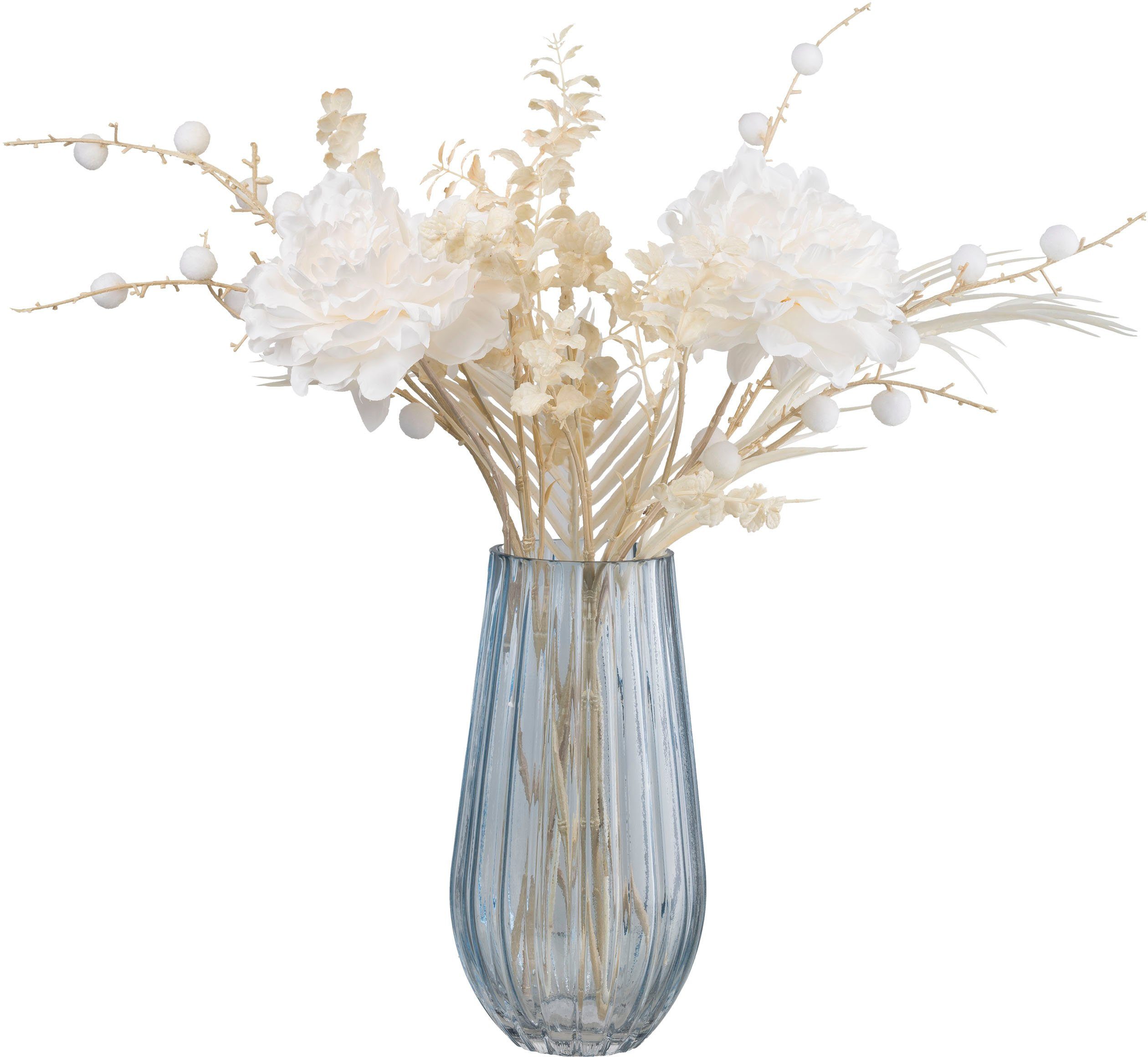 Kunstblumenstrauß Peonien-Mix-Bund mit Vase
