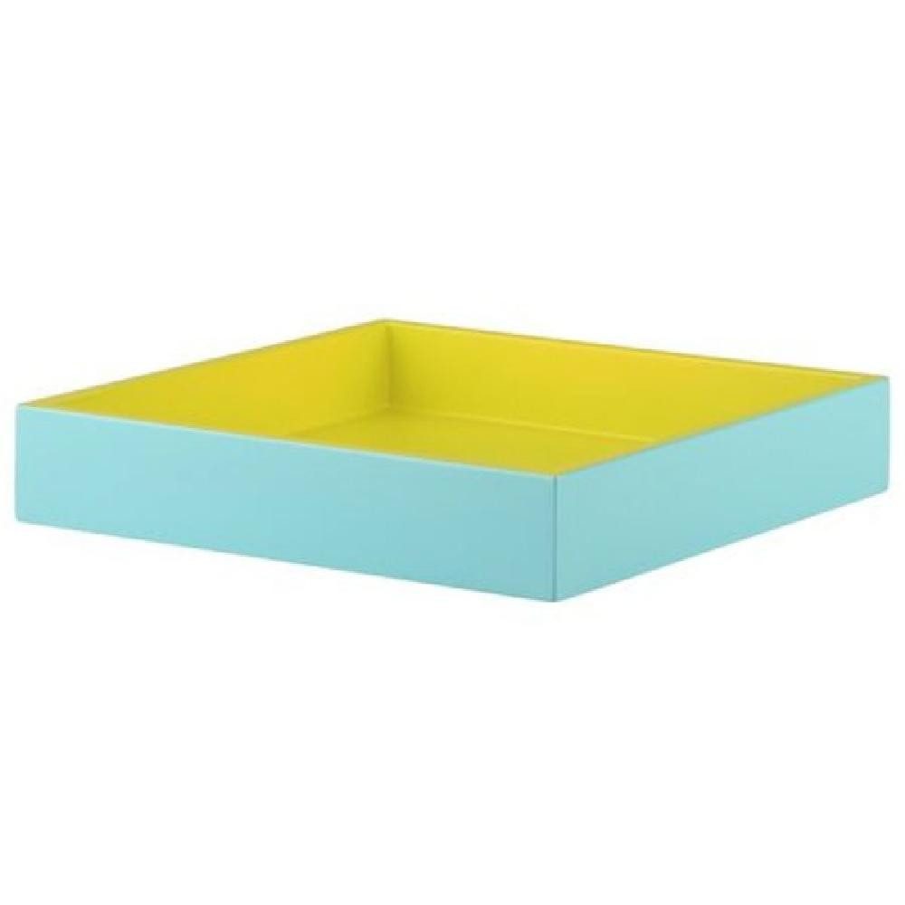 Tablett Tablett Spa Quadratisch Türkis Gelb (19x19cm)