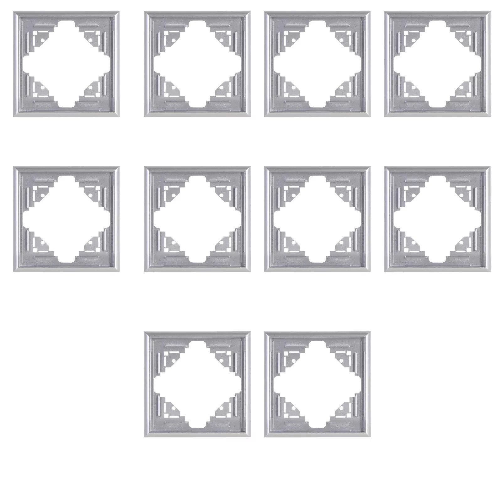 Kopp Abdeckrahmen 1-Fach für Lichtschalter Steckdose Rahmen [10ERPACK], (10 tlg), Anschraubbar Lichtschalter Unterputz Wand