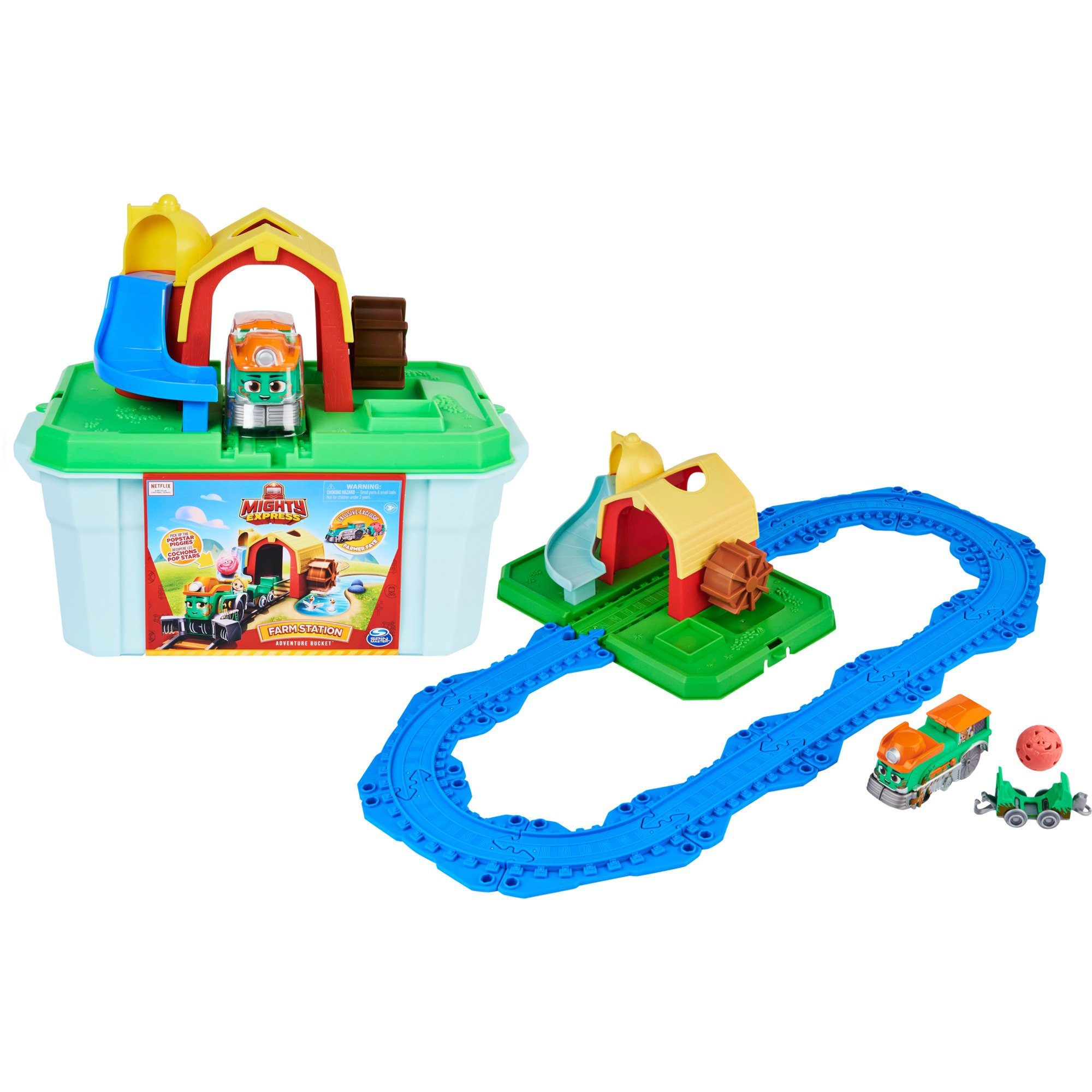 Spinmaster Autorennbahn Spin Master Mighty Express Farmbahnhof Spielset