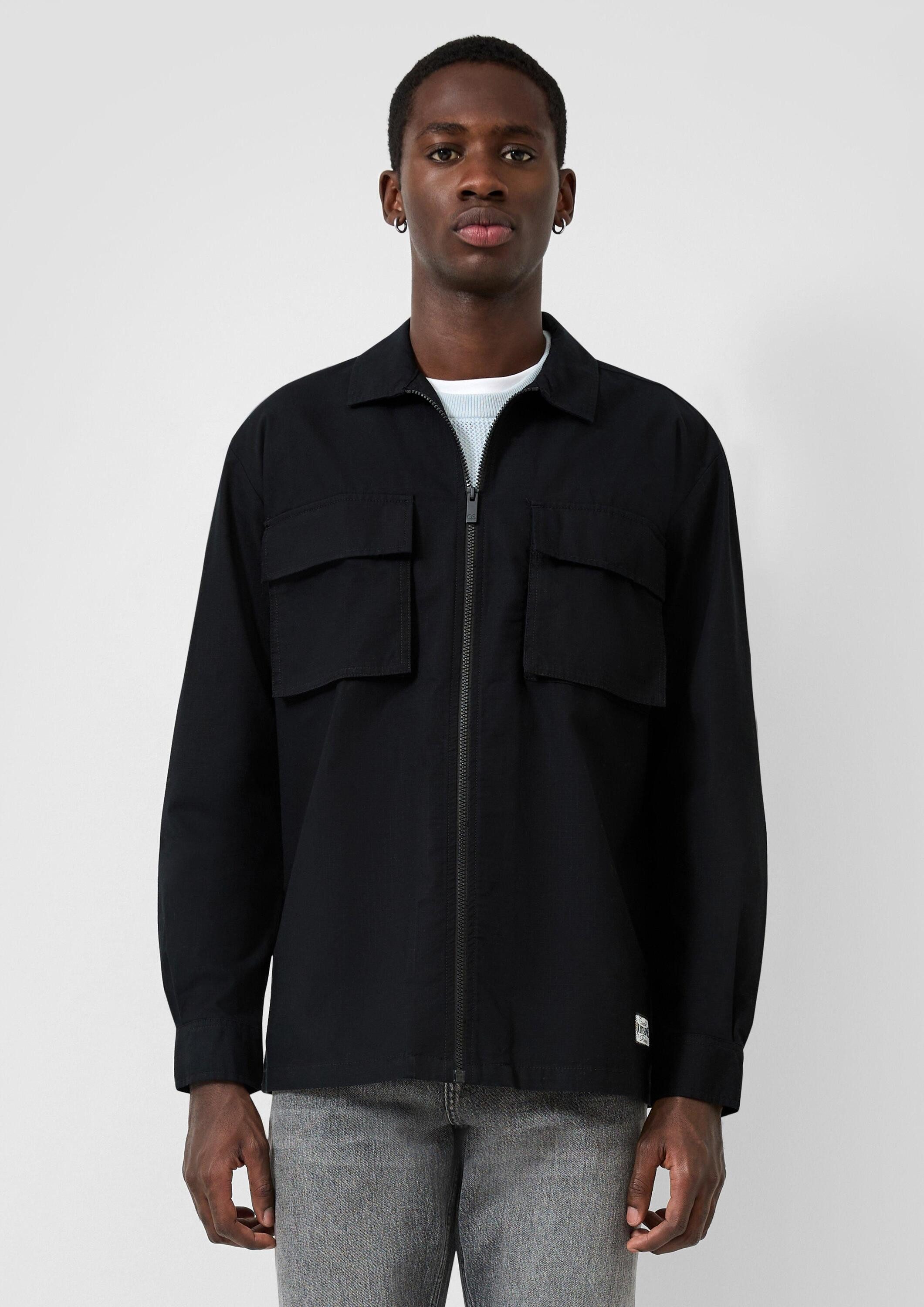 QS Hemdjacke Hemd Overshirt in Ribstop