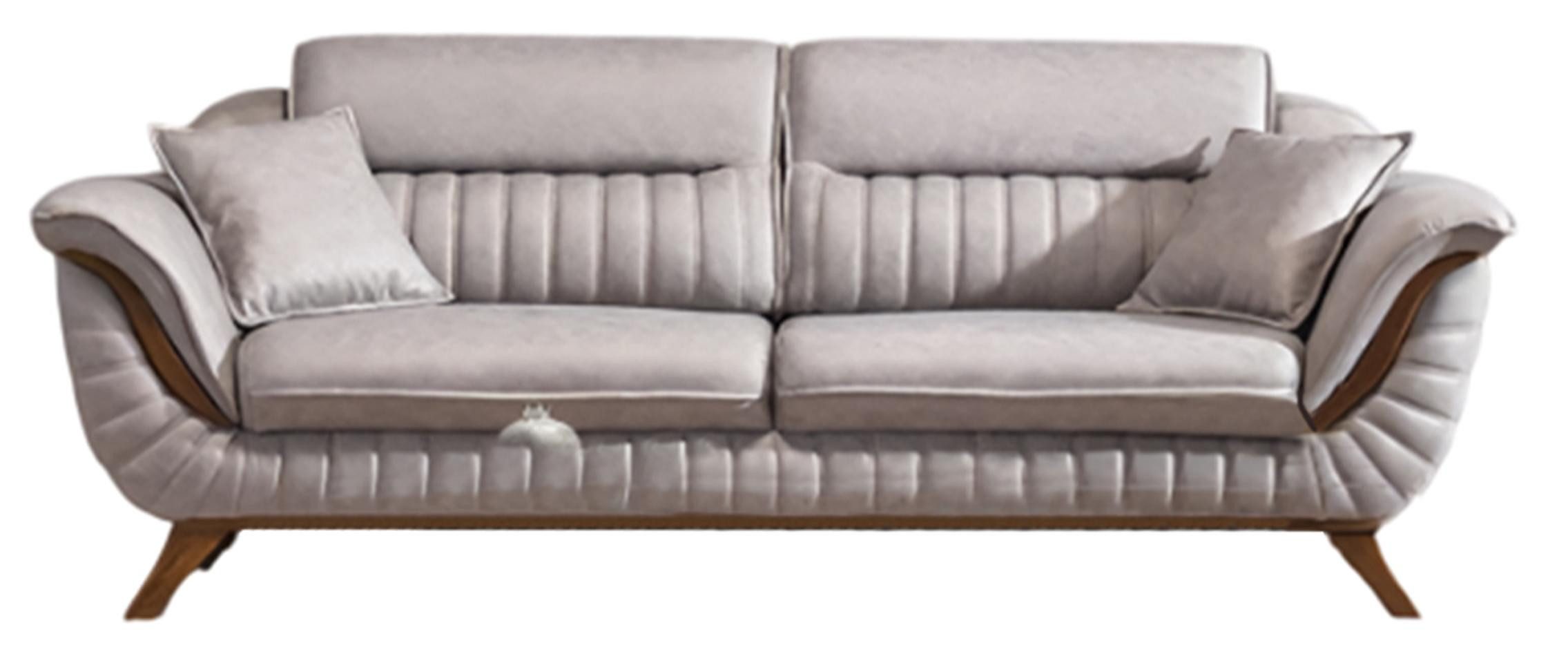 JVmoebel 3-Sitzer Hellgraues Designer-Stoffsofa für das Wohnzimmer, 1 Teile