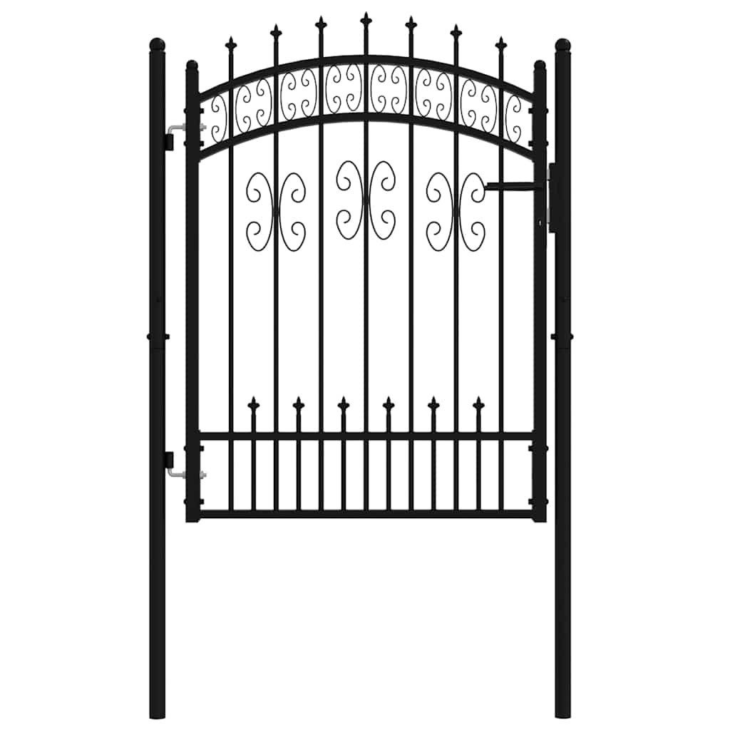 vidaXL Gartentor Gartentor KAMPEN mit Speerspitze Schwarz 103 x 125 cm Stahl