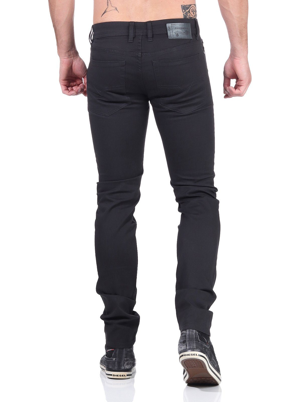 Diesel Skinny-fit-Jeans Einheitsgröße Grau Hose, inch R-TROXER-A 5-Pocket-Style, Skinny-fit-Jeans Länge: 32 Herren Sommer, Dunkel Diesel