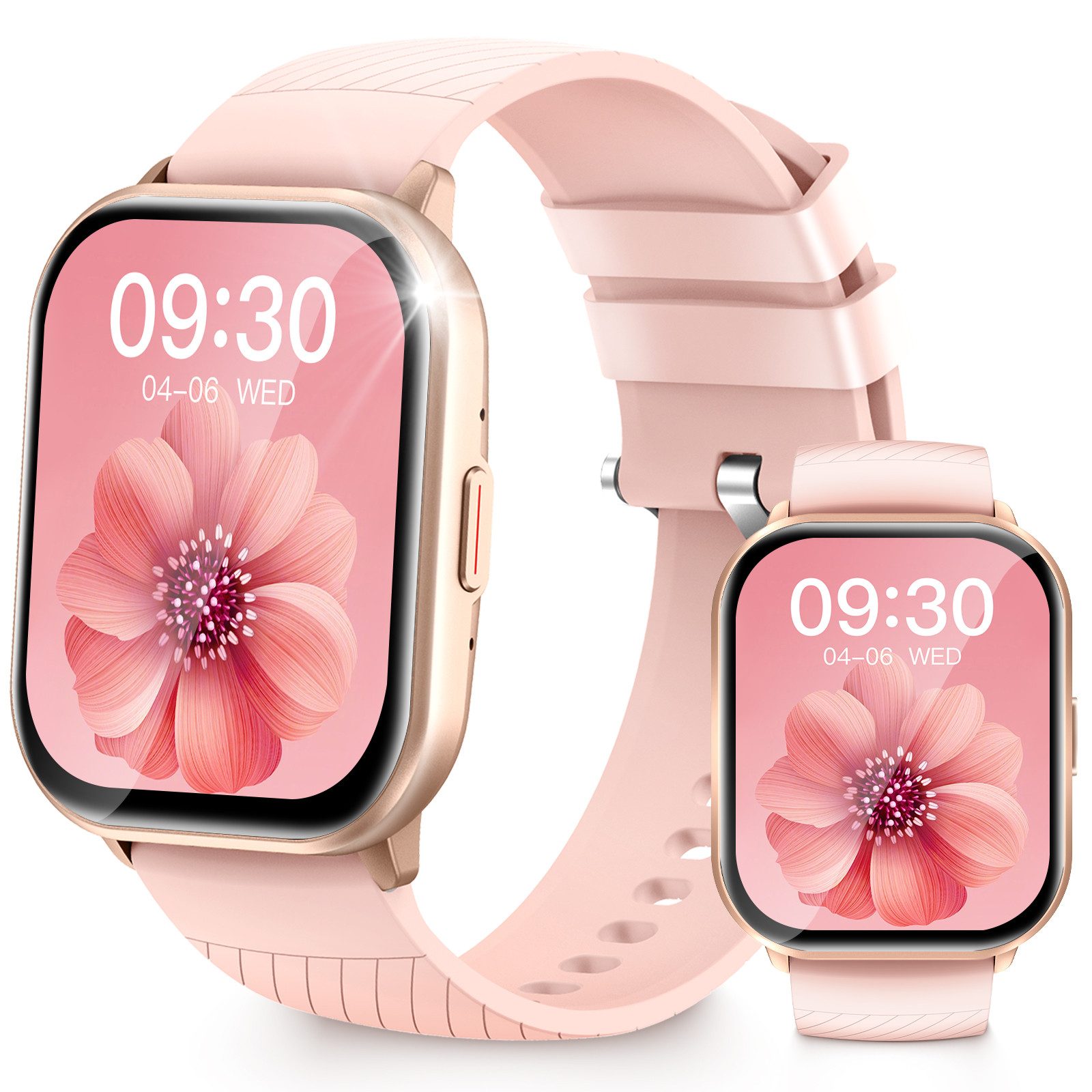 Yuede Smartwatch Damen Herren, Neueste Fitness Uhr mit Anruffunktion Smartwatch (Quadratischer 2,01-Zoll-Voll-Touch-Farbdisplay) Zoll), Fitness Tracker Armbanduhr mit Schrittzähler, Blutsauerstoff, Blutdruckmessung, Schlafüberwachung, AI Voice und SNS-Benachrichtigung etc., Bluetooth 5.3 Sportuhr, IP67 wasserdicht, unterstützt 120+ Sportmodi, verfügbar für Android 5.0+ / iOS 9.0+