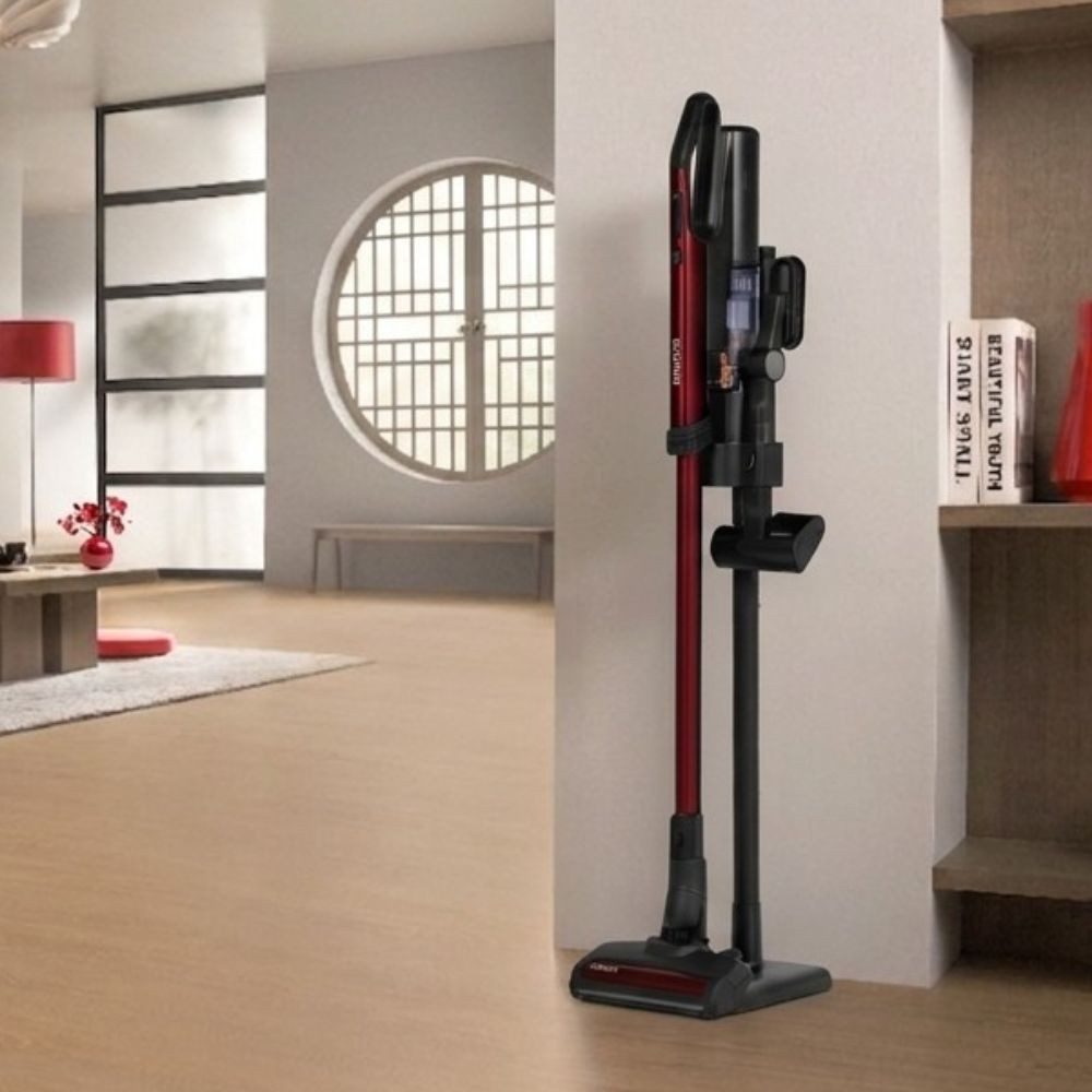 Hitachi Akku-Handstaubsauger PV-XH 4 PL AR 2in1 Akku-Sauger (50 Min., LED, HEPA, Ladestation), 550 W, beutellos, Green-Light-LED-Technologie, bis zu 50 Min. Laufzeit, 225 AW Saugkraft