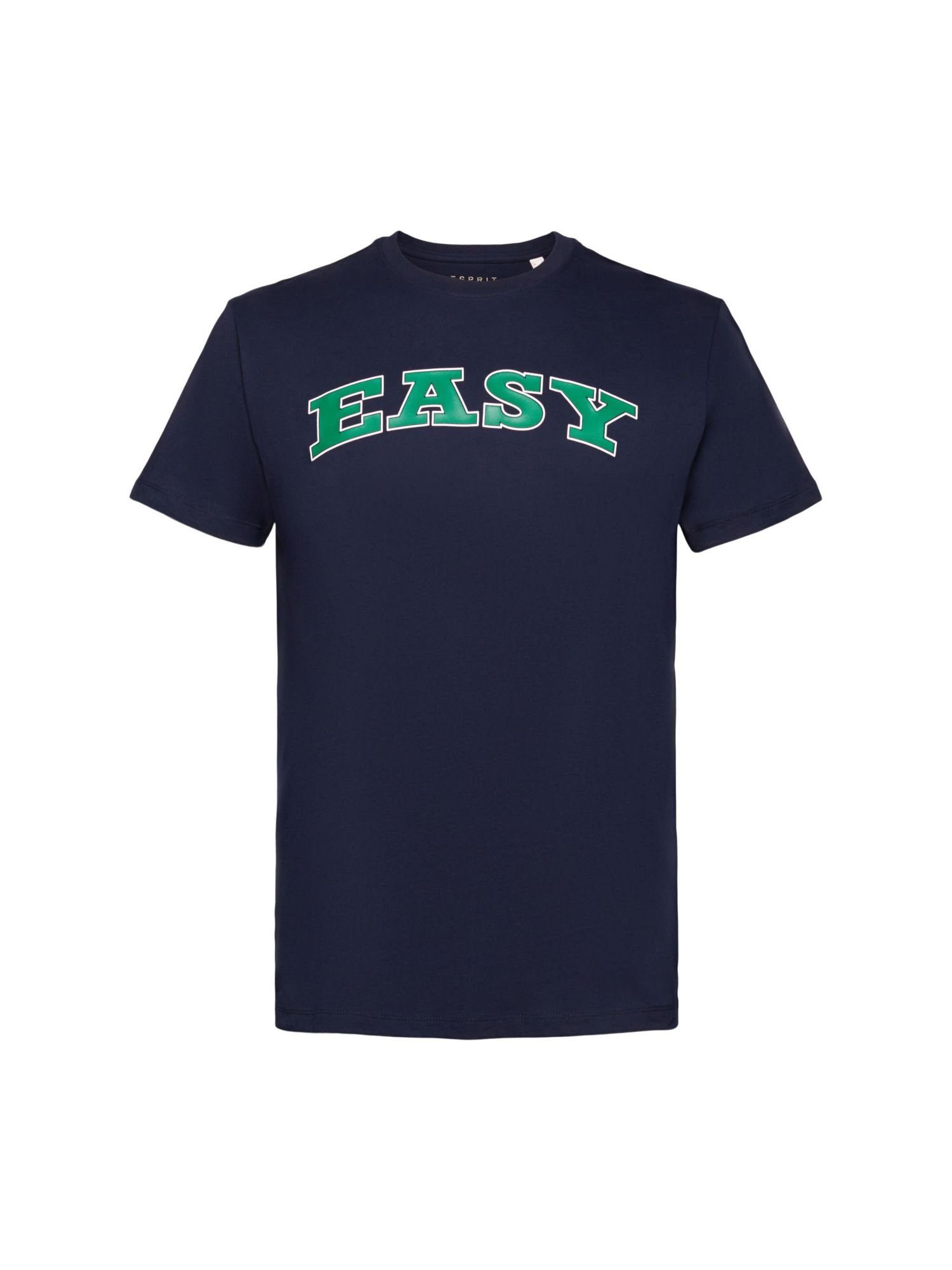 Esprit T-Shirt T-Shirt mit Statement-Print (1-tlg) NAVY