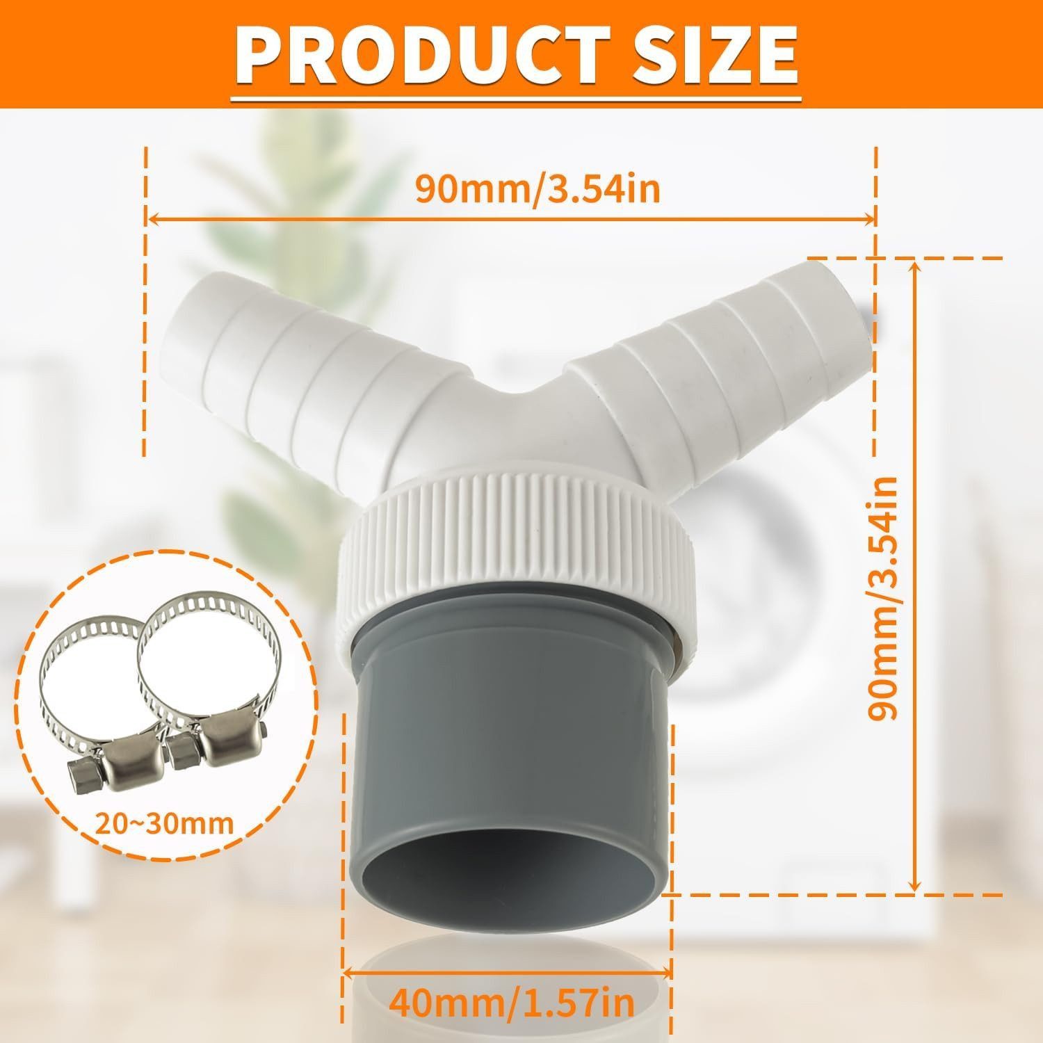 FELIXLEO Y-Stück Abfluss Y Adapter Doppelanschluss Waschmaschine Geschirrspüler, (5-tlg)