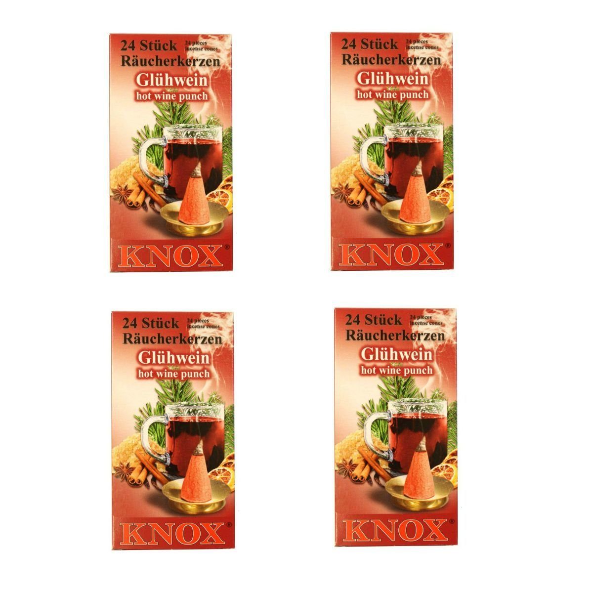 KNOX Räucherkegel 4 Päckchen Räucherkerzen- Glühwein - 24er Packung