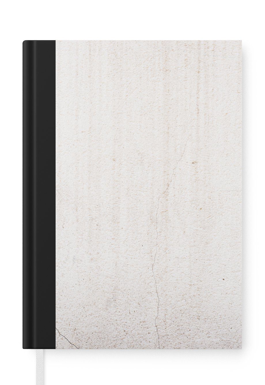 MuchoWow Notizbuch Beton - Wand - Weiß, Journal, Merkzettel, Tagebuch, Notizheft, A5, 98 Seiten, Haushaltsbuch