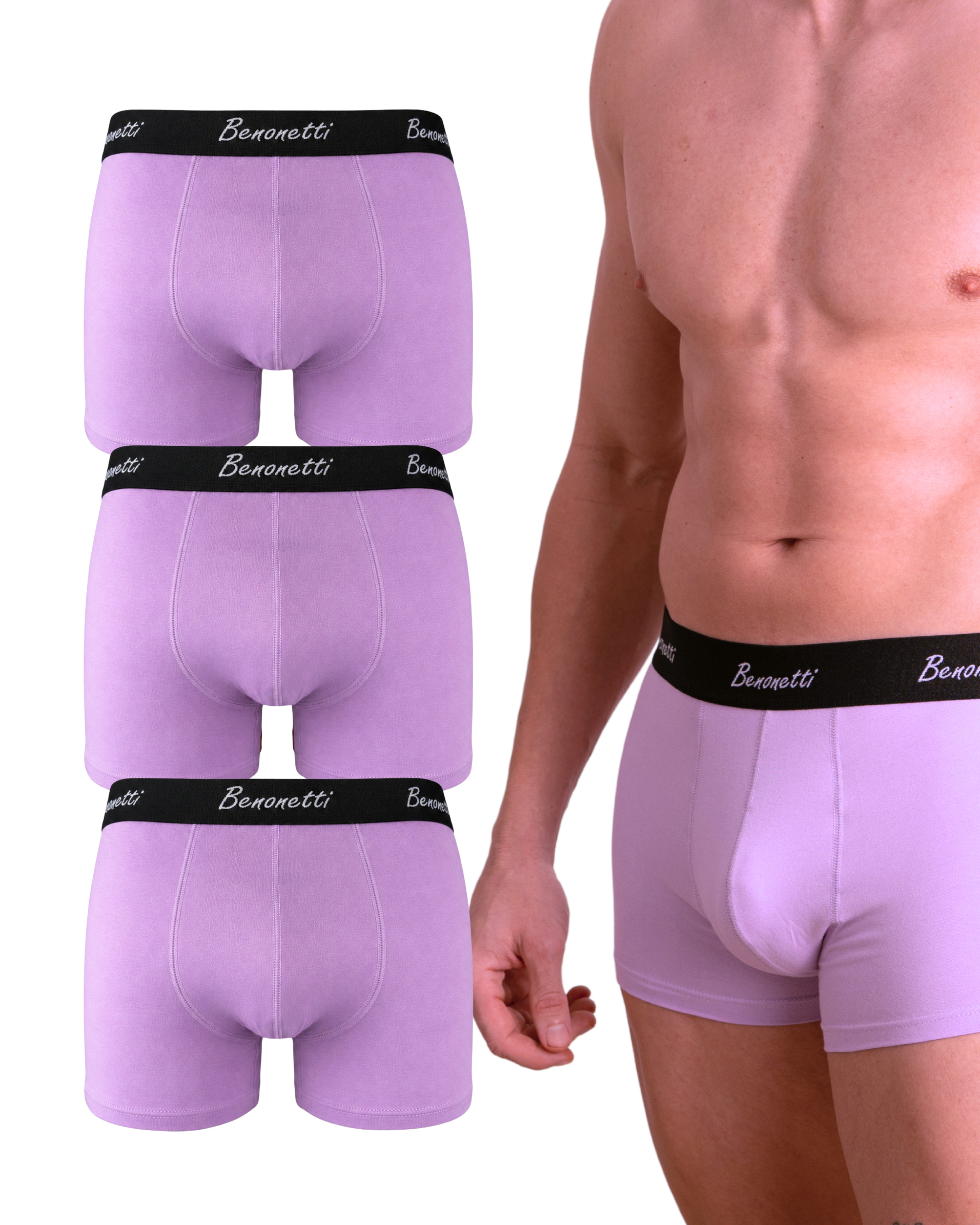 Benonetti Boxershorts 3er & 6er Pack aus Baumwolle mit hoher Tragekomfort (Packung, 3-St., 3er-Pack, Packung) Mit Komfortbund und Logo, ohne kratzenden Zettel