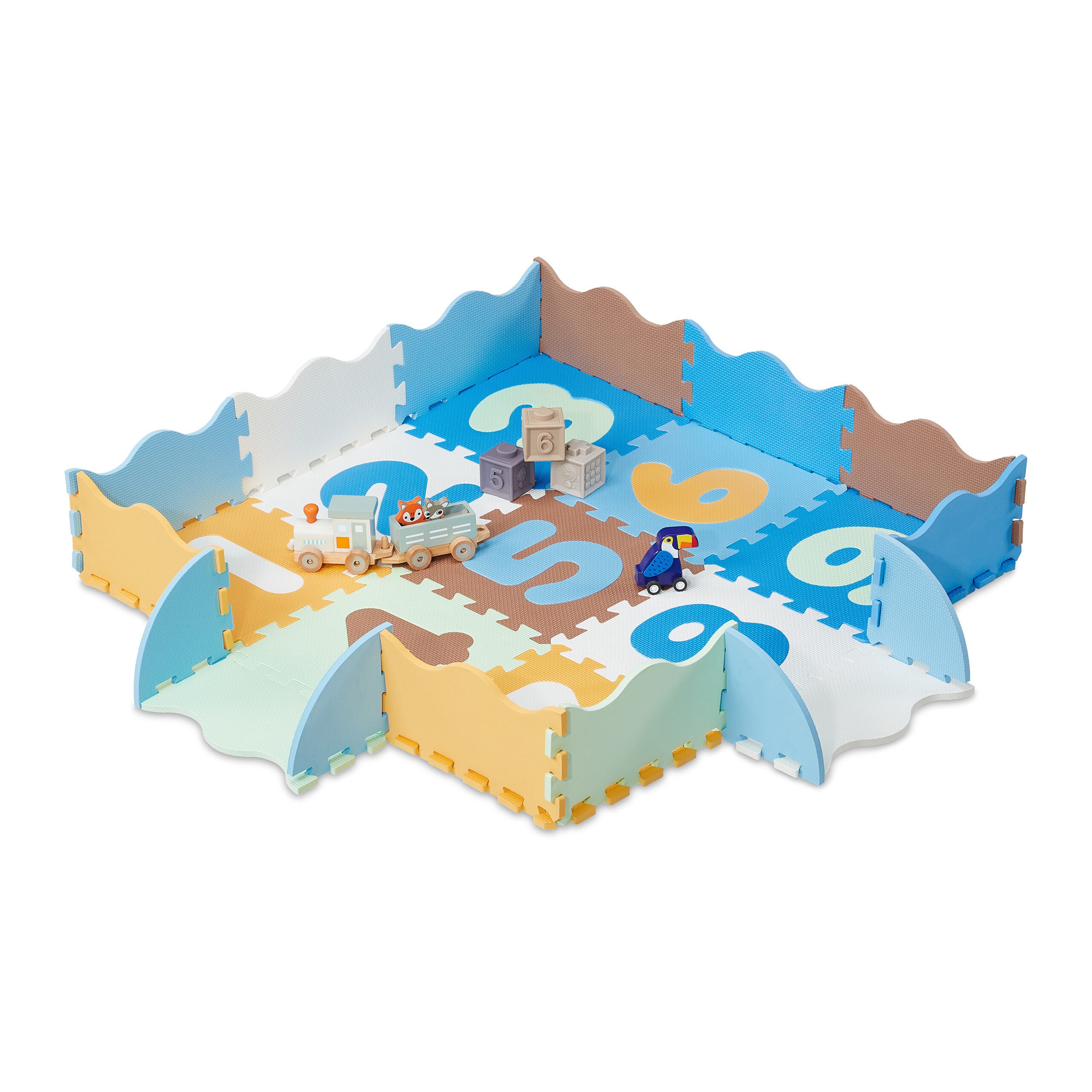 relaxdays Spielmatte Zahlen Puzzlematte mit Rand günstig online kaufen