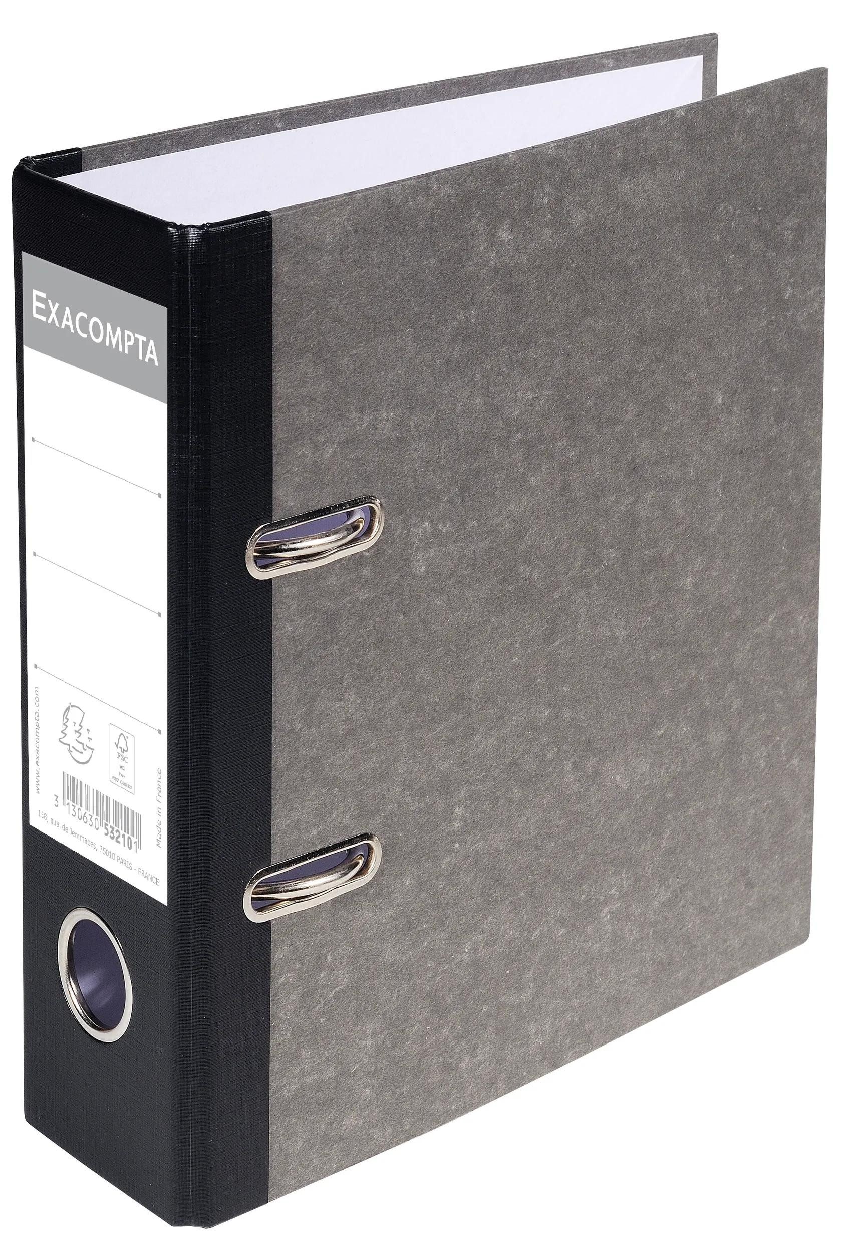 EXACOMPTA Aktenordner 10x Ordner Wolkenmarmor 2Ring 70mm Rücken A5 schwarz 53210E, Ringbuch/Ordner