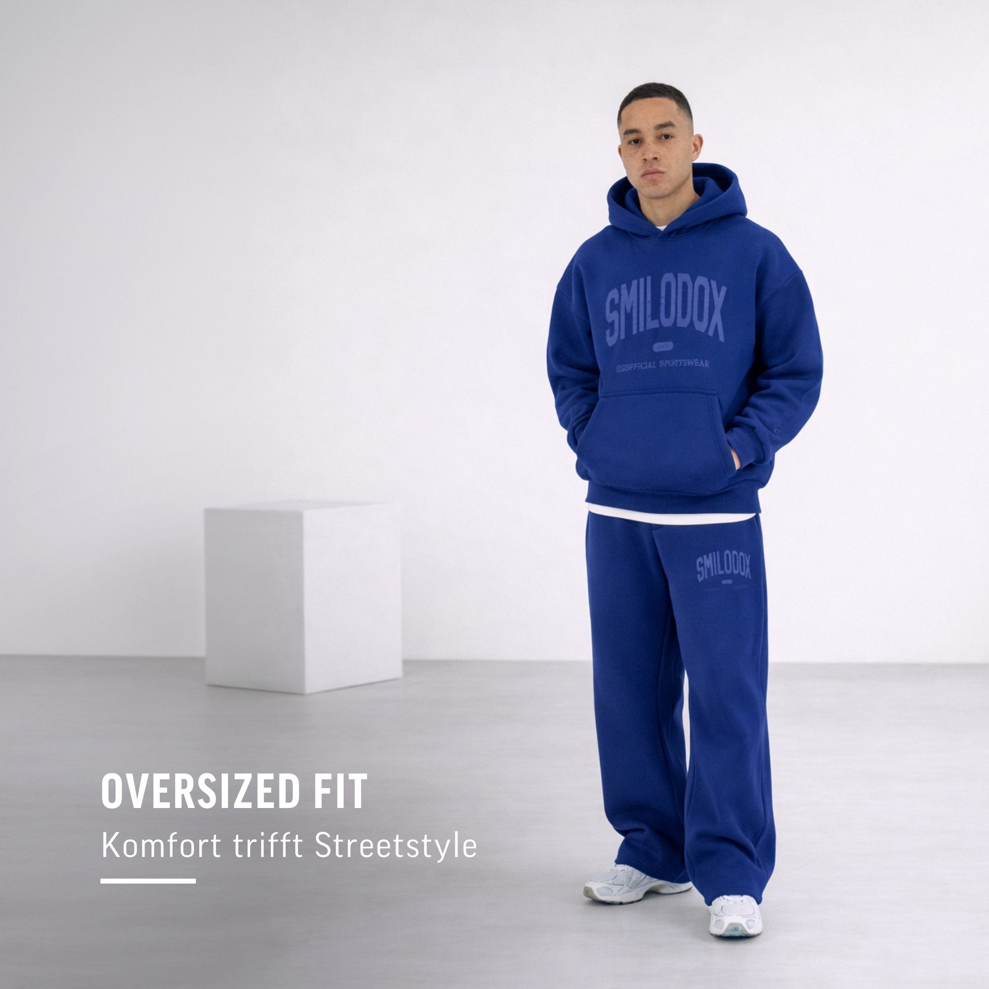 Smilodox Jogginghose Oswin, Trainingshose Herren, Baggy Fit mit elastischem Bund, Gym weites Bein, weiches Sweat, sportlicher Look, Logo-Detail