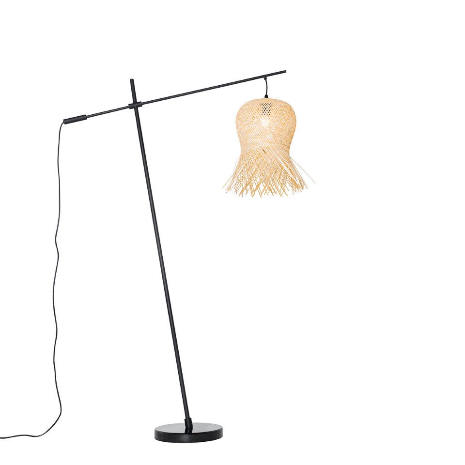 Qazqa Außen-Stehlampe Carlos, ohne Leuchtmittel, E27, Naturel, Orientalisch, Bamboo, 1-flammig