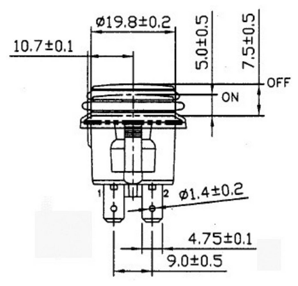 Thumbnail - TRU COMPONENTS Schalter Druckschalter spritzwassergeschützt 14 V/DC 20 A, Betätiger erhaben