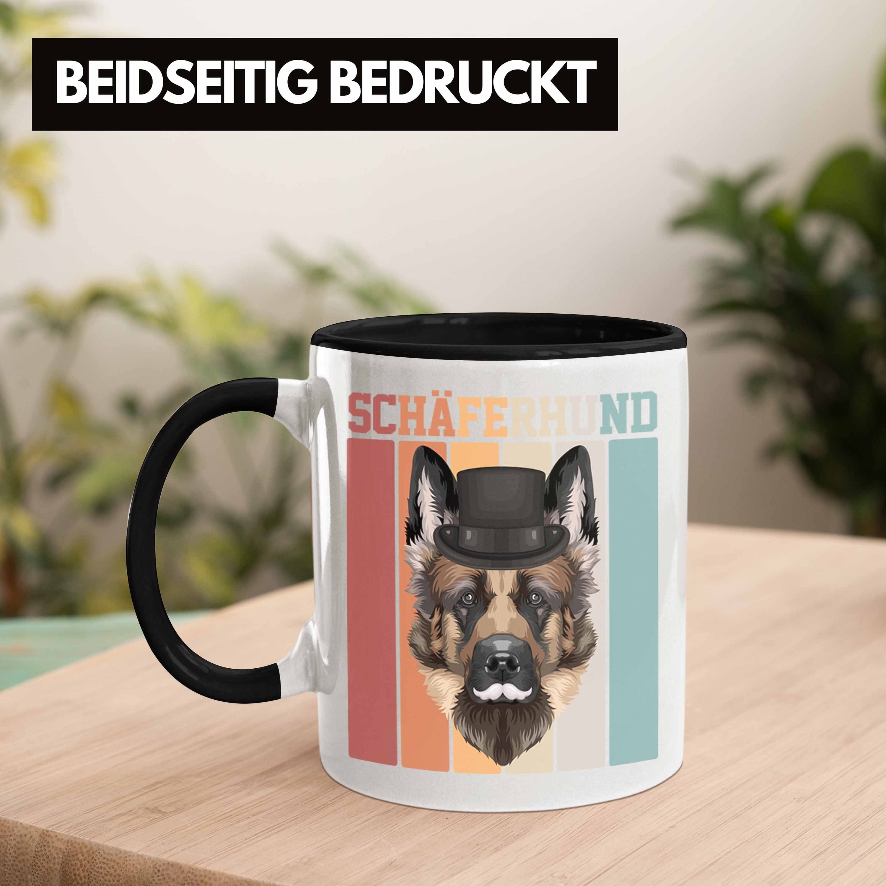 Schäferhund Lustiger Spruch Schwarz Besitzer Tasse Retro Trendation Geschenk Geschenkidee Tasse