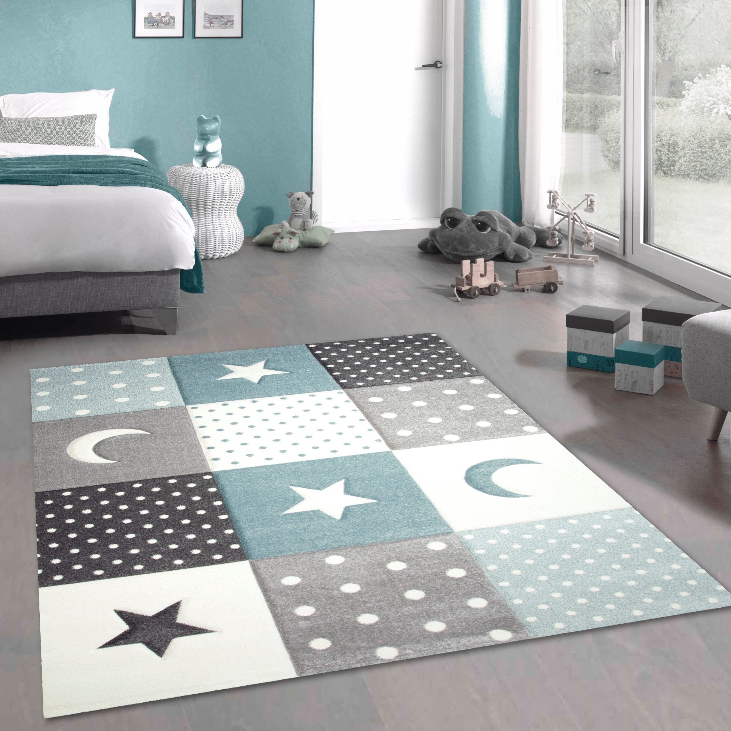 Carpetia Kinderteppich Verspieltes Motivdesign, rechteckig, Höhe: 13 mm, pflegeleicht, strapazierfähig, handgearbeiteter Konturenschnitt