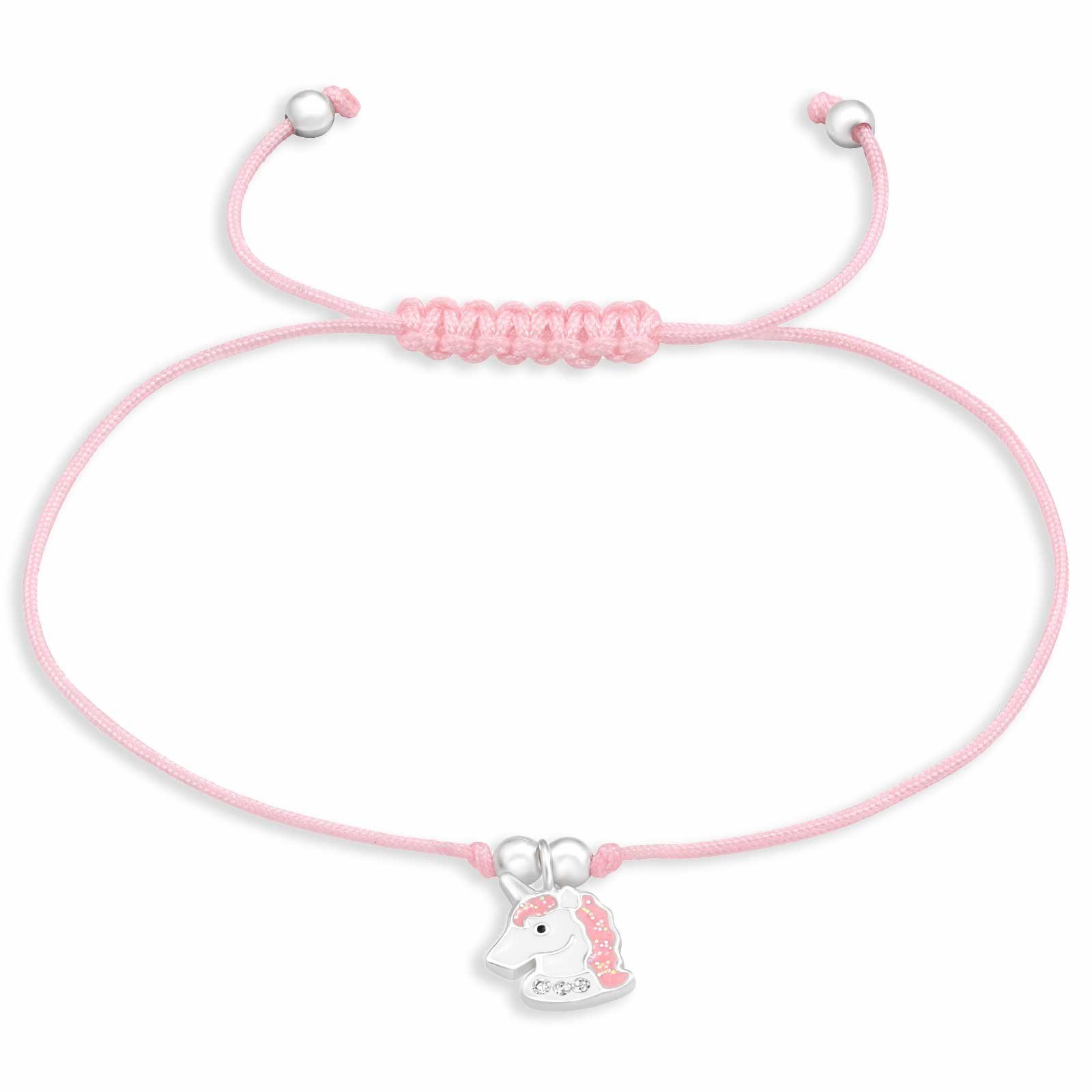 Monkimau Armband mit Anhänger aus Einhorn glitzer (Packung) Silberarmband Silber 925