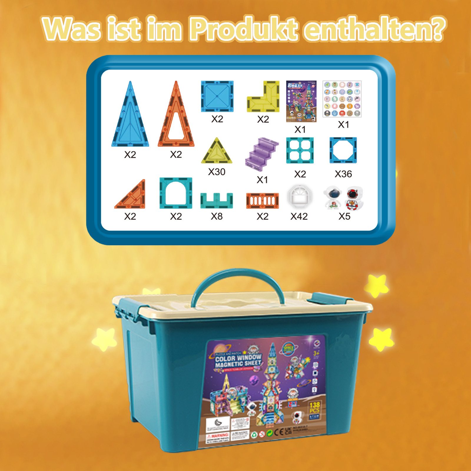 Esun Magnetische Bausteine, 138 Teile Starker Magnet Spielzeug Kinder Magne günstig online kaufen