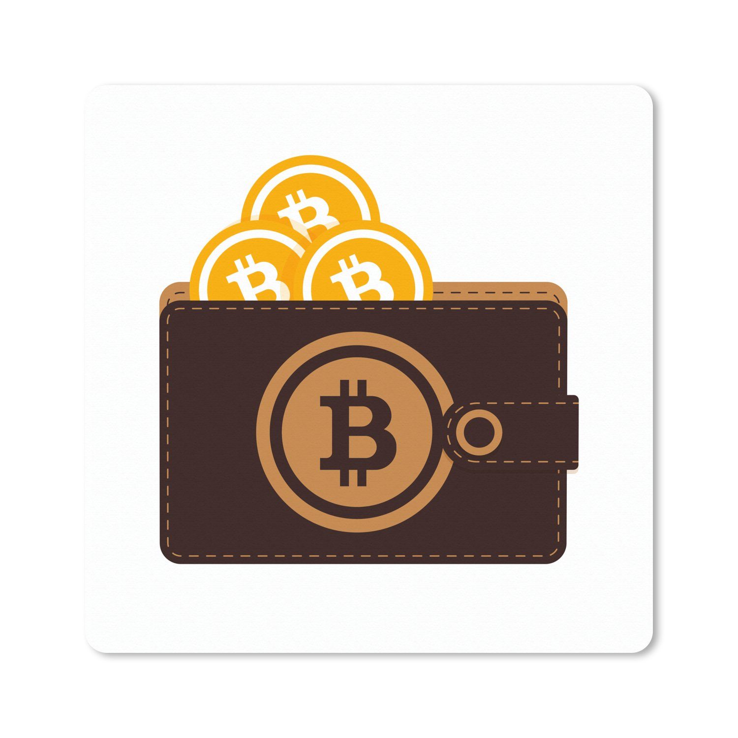 MuchoWow Gaming Mauspad Bitcoin-Brieftasche (1-St), Gaming, Rutschfester Unterseite, Mausunterlage, 80x80 cm, XXL, Großes
