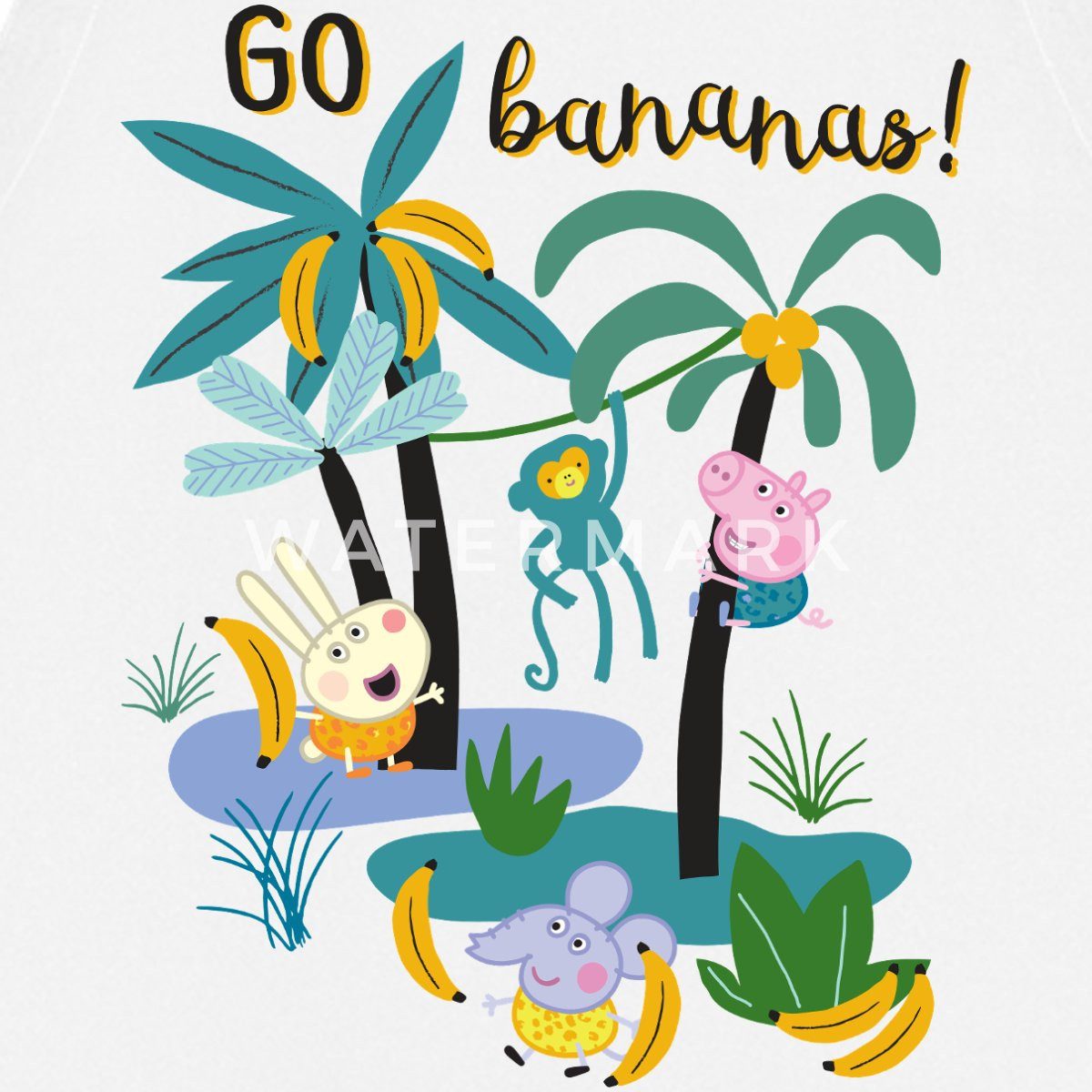 Spreadshirt Kochschürze Peppa Pig Design Go Bananas Kochschürze, (1-tlg)