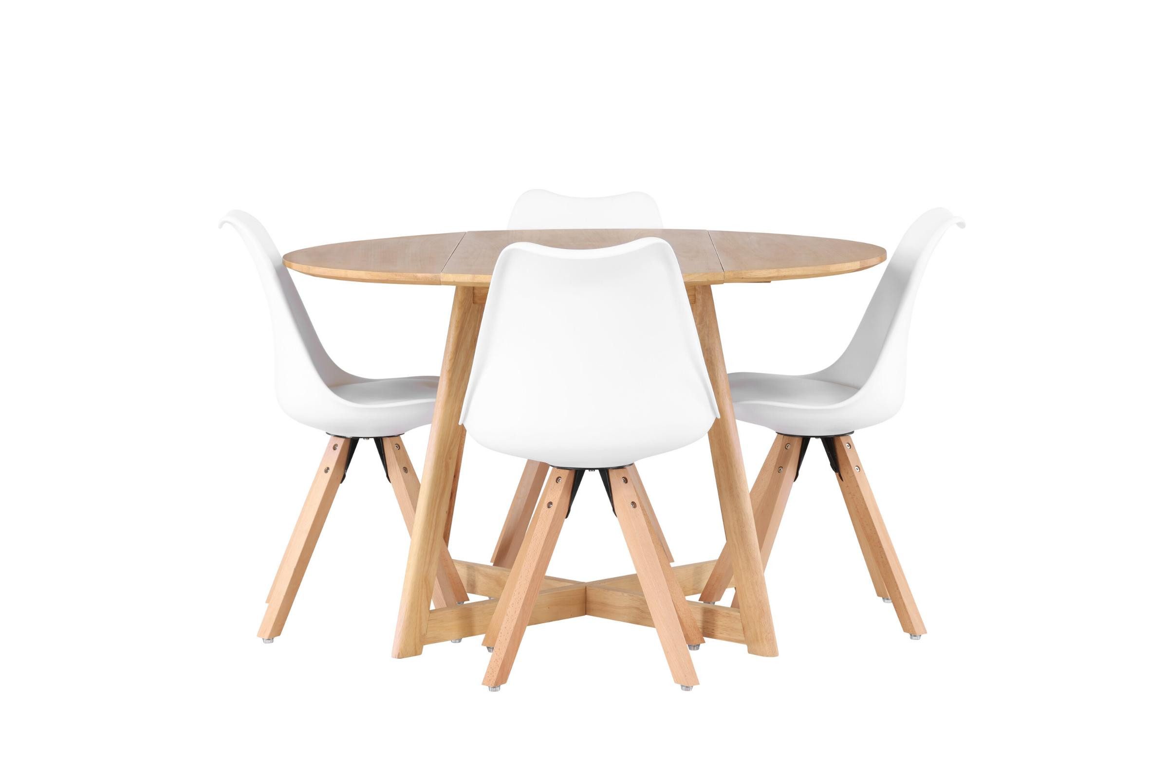 ebuy24 Essgruppe Yakidon Essgruppe Esstisch mit Auszug braun 4 Stüh, (5-tlg)