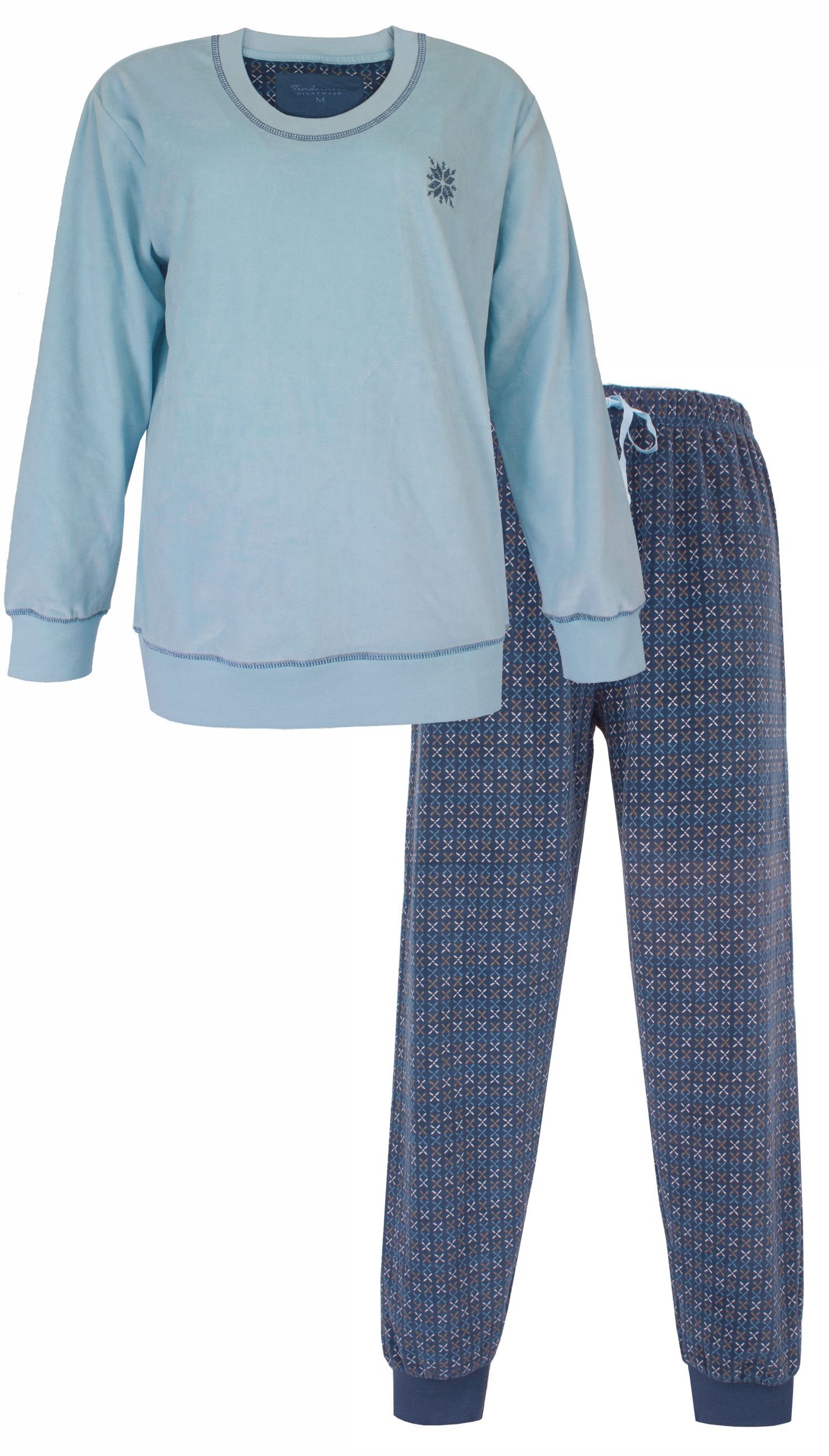 Tenderness Schlafanzug Damen Nikki Pyjama mit Bündchen (2 tlg) Modisches Design