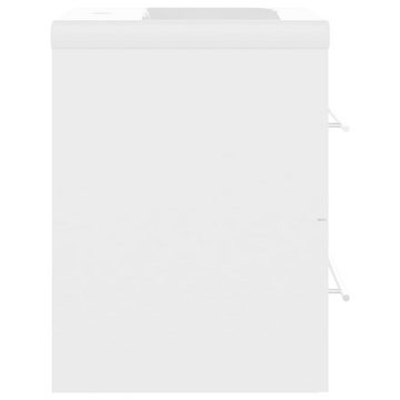 vidaXL Waschtisch Waschbeckenunterschrank mit Einbaubecken Weiß Spanplatte 42 cm