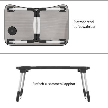 Intirilife Laptoptisch, Laptoptisch ausklappbar 60x40x28cm Lesetisch Frühstücksbrett