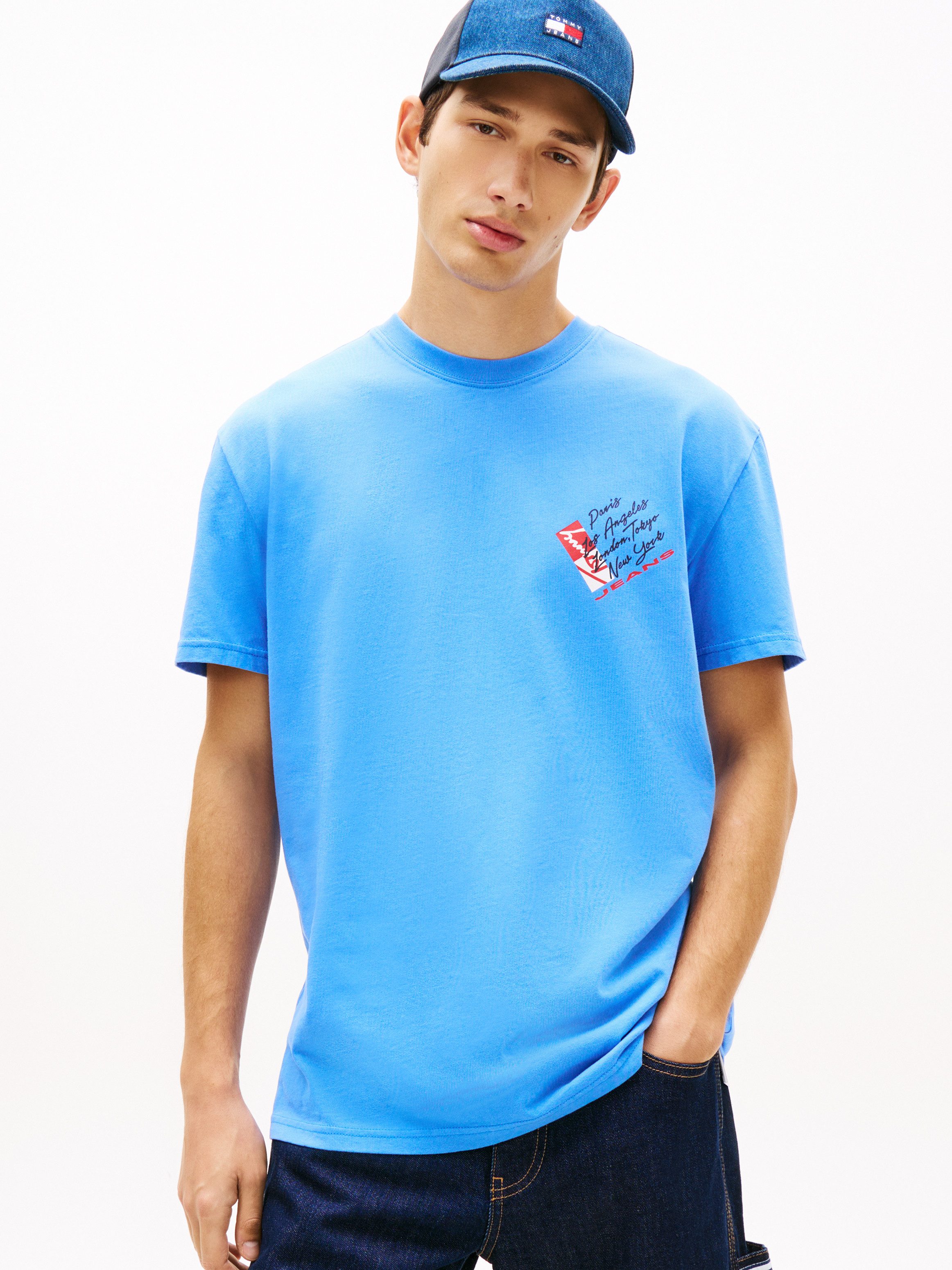 Tommy Jeans T-Shirt TJM REGULAR FIT SIGN SHIFT mit Label-Print, Baumwoll-Jersey