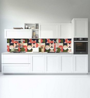 MyMaxxi Dekorationsfolie Küchenrückwand Retro große Kreise selbstklebend Spritzschutz Folie