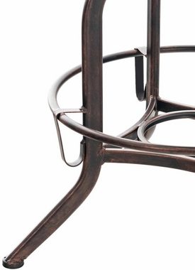 TPFLiving Barhocker Vinny mit angenehmer Fußstütze (Barstuhl Hocker für Theke & Küche - Tresenhocker), 4-Fuß Gestell Metall antik-bronze - Sitzfläche: Kunstleder Braun
